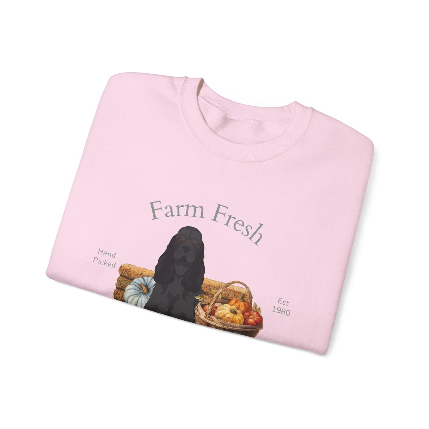 Cocker Spaniel Dog Fall Farm Fresh Unisex Heavy Blend Crewneck Sweatshirt
