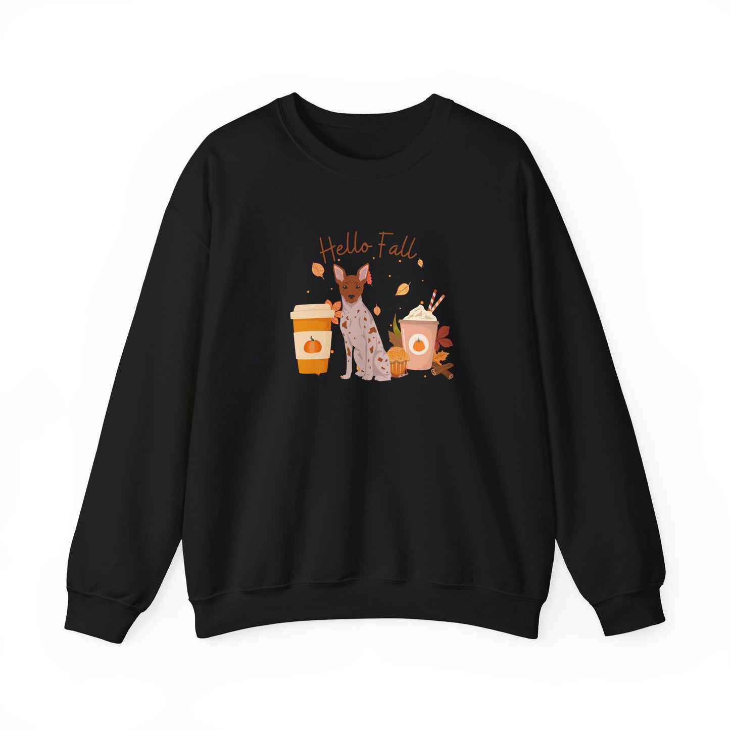 American Hairless Terrier Dog Fall Unisex Heavy Blend Crewneck Sweatshirt