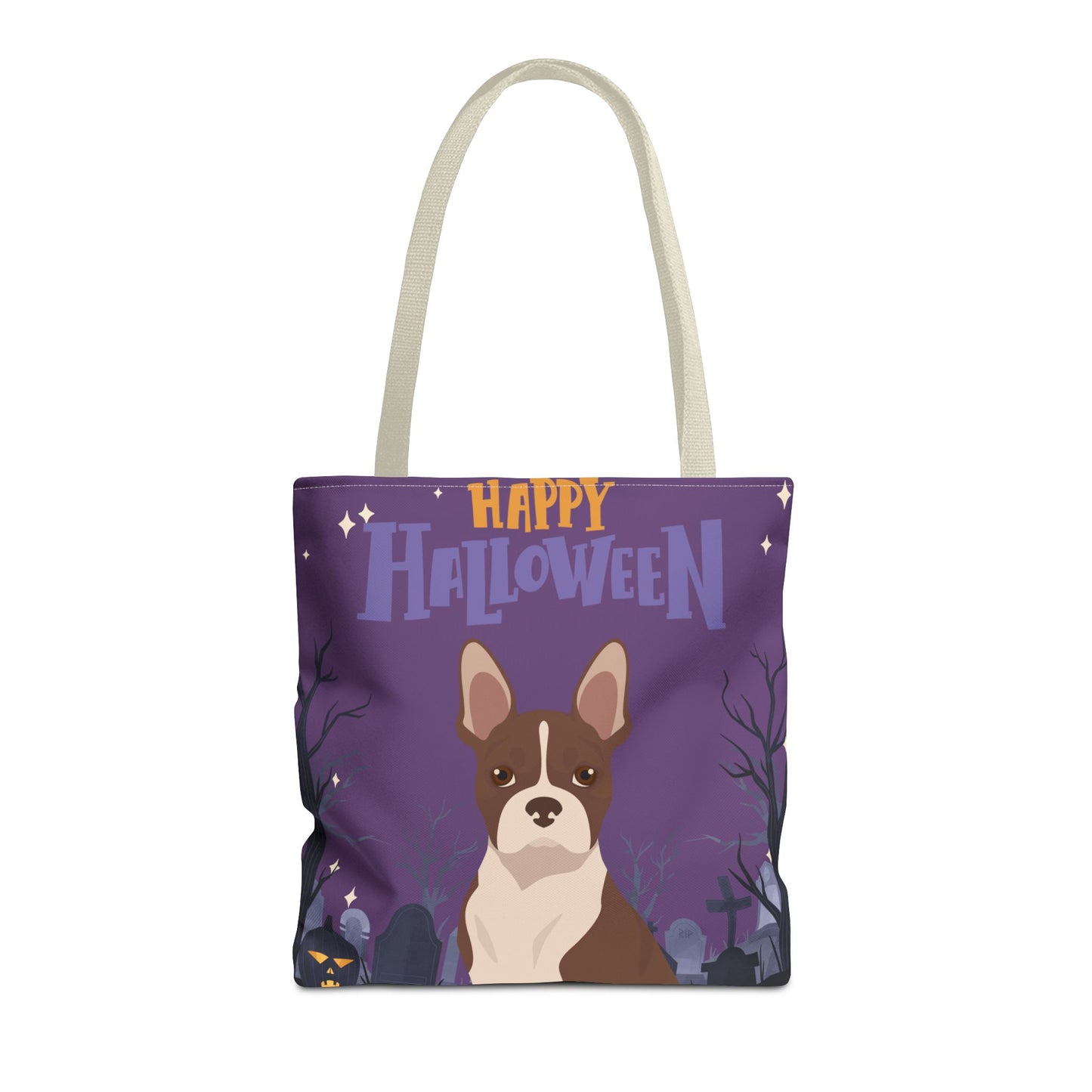 Boston Terrier Dog Happy Halloween Tote Bag 16x16