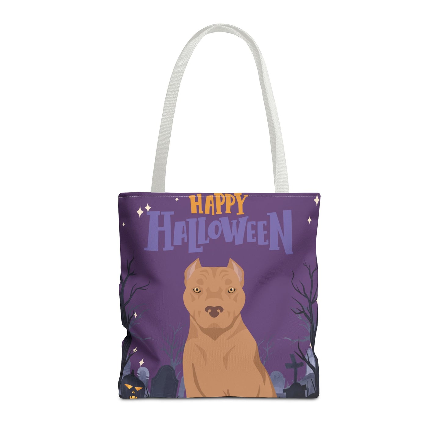 American Staffordshire Terrier Dog Happy Halloween Tote Bag 16x16