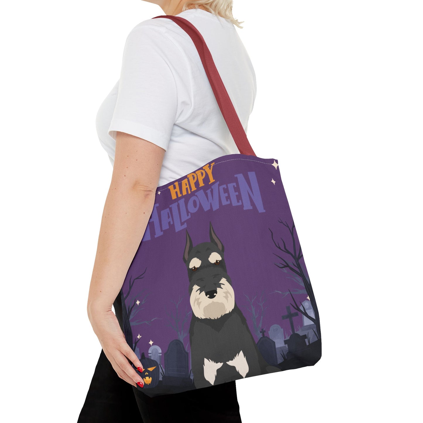 Schnauzer Dog Happy Halloween Tote Bag 16x16