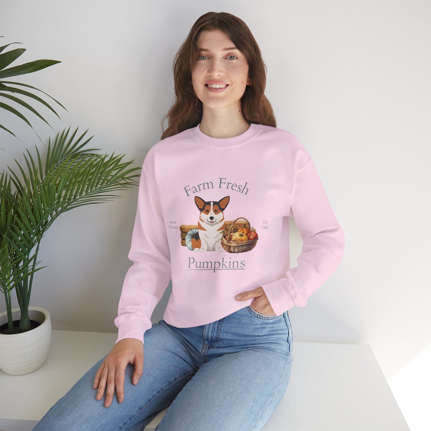 Pembroke Welsh Corgi Dog Fall Halloween Unisex Heavy Blend Crewneck Sweatshirt