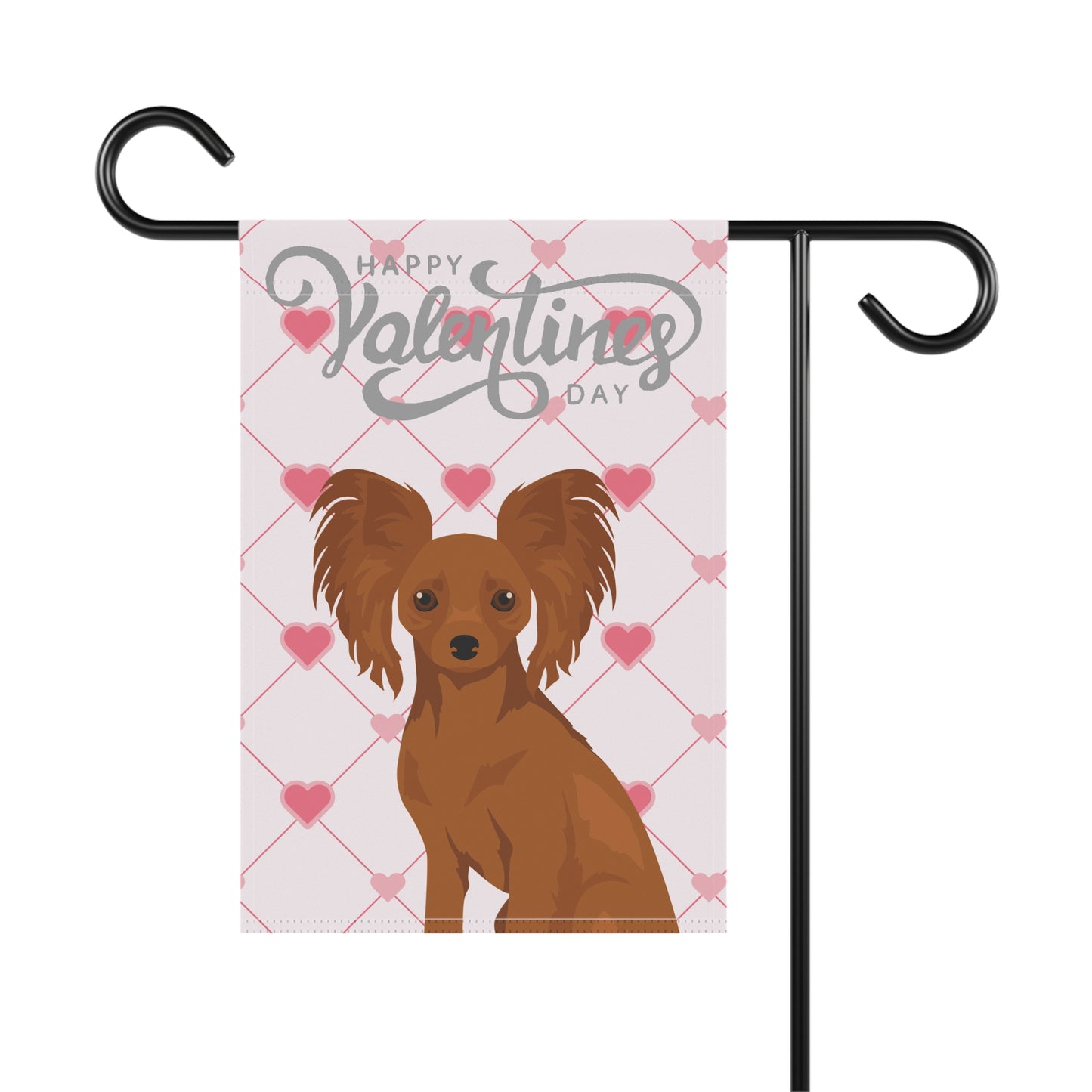 Russian Toy Dog Valentines Day Garden Flag