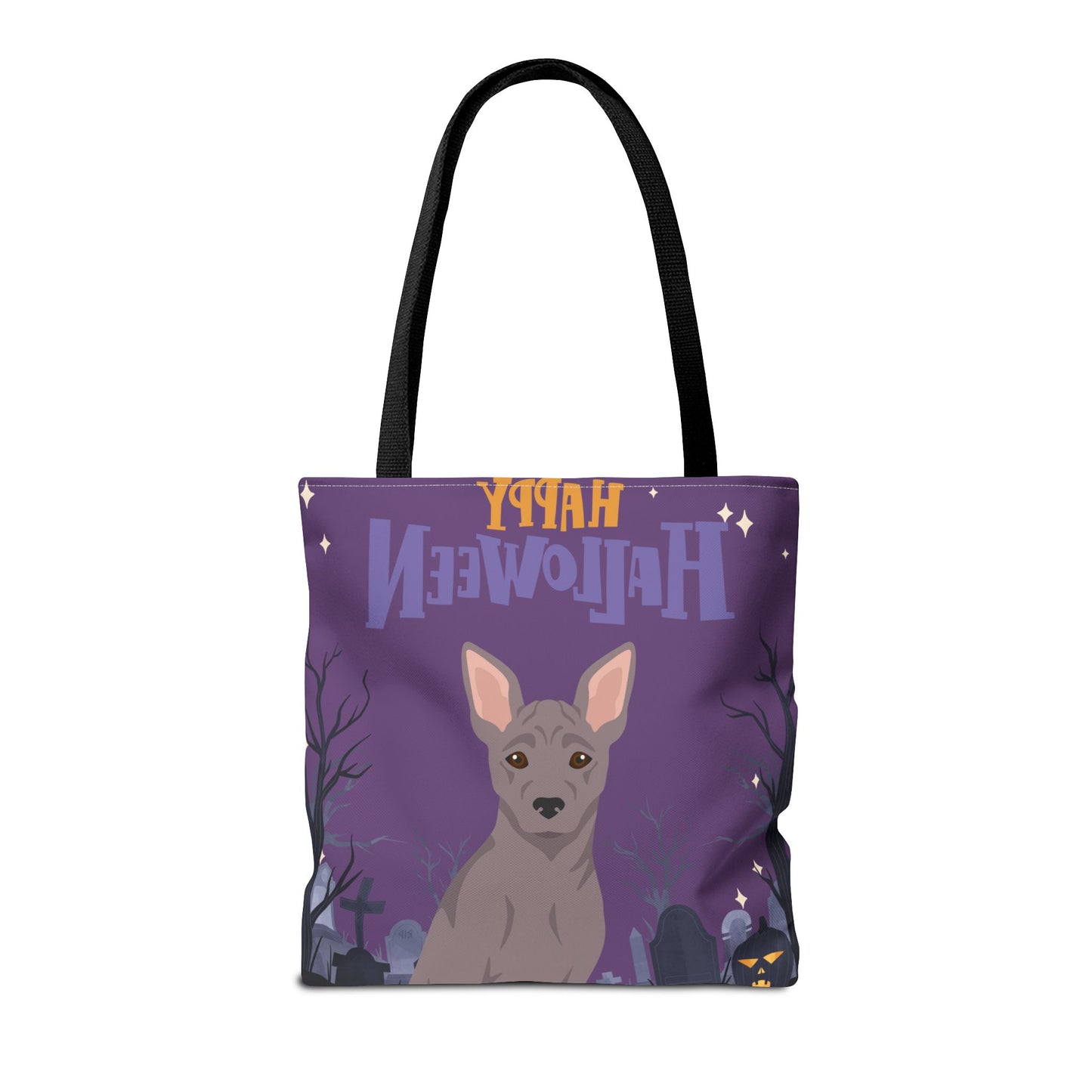 American Hairless Terrier Dog Happy Halloween Tote Bag 16x16