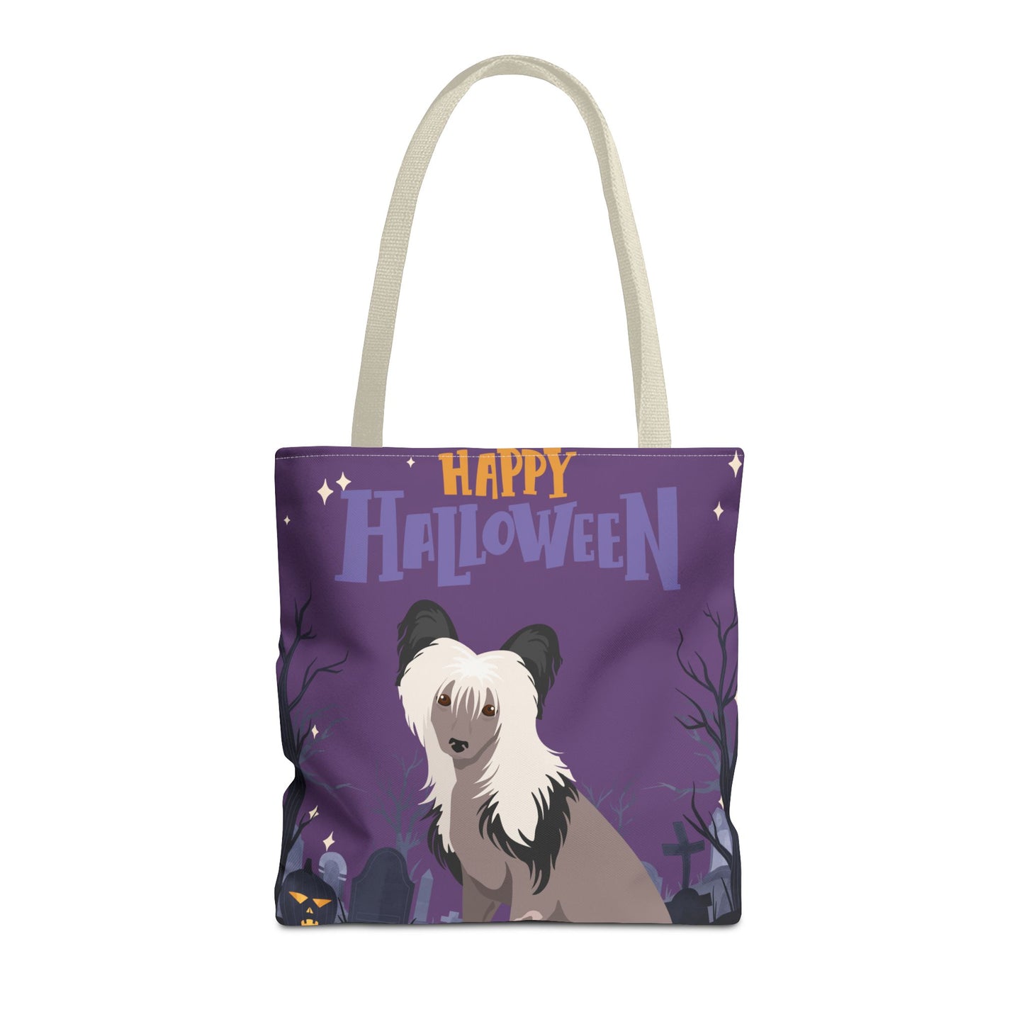 Chinese Crested Dog Happy Halloween Tote Bag 16x16