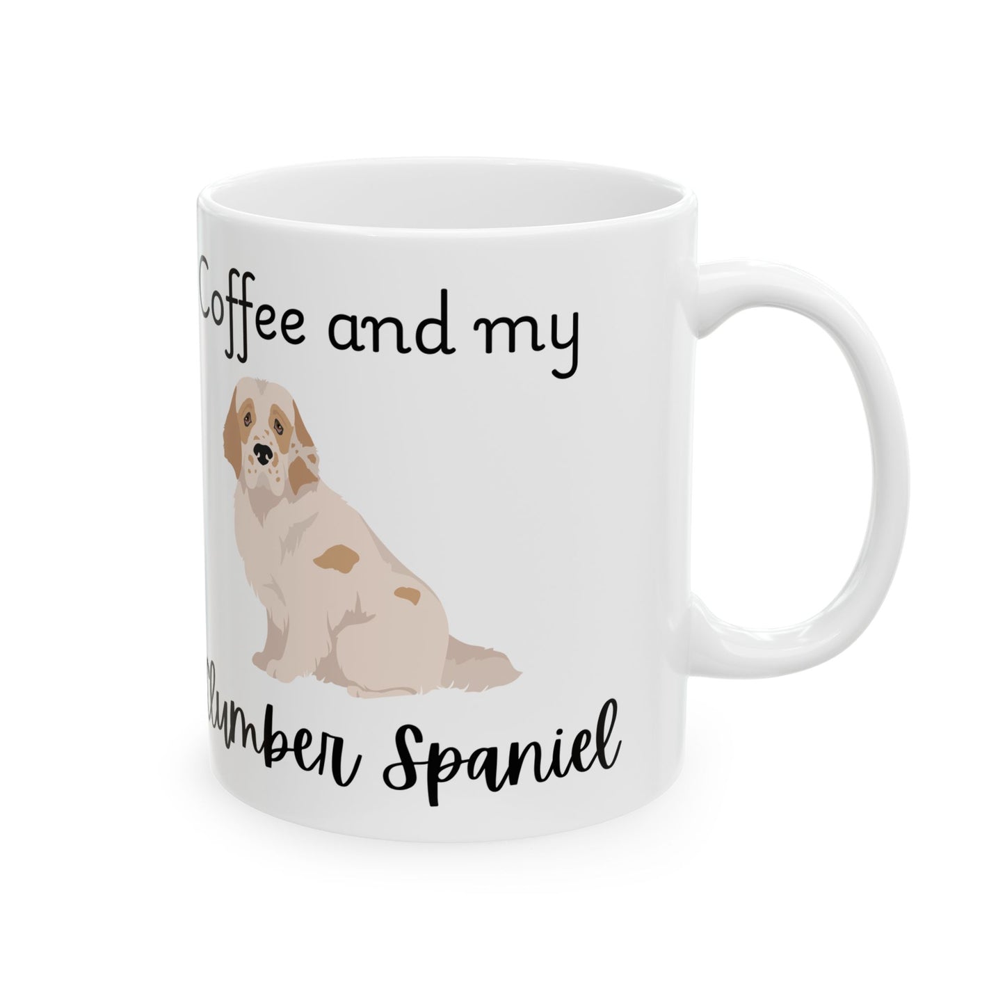 Coffee and My Clumber Spaniel Ceramic Mug | Dog Lover Gift, Pet Owner Cup, Cute Mug for Dog Moms, Funny Mug for Coffee Lovers, Clumber Spaniel