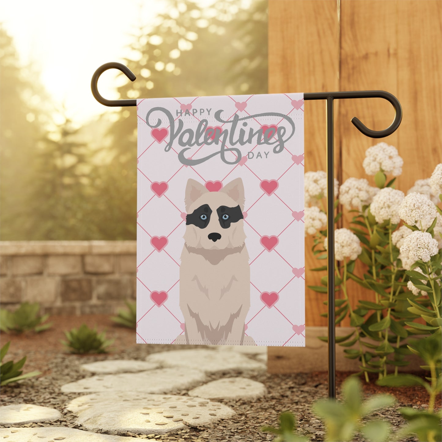 Yakutian Laika Dog Valentines Day Garden Flag