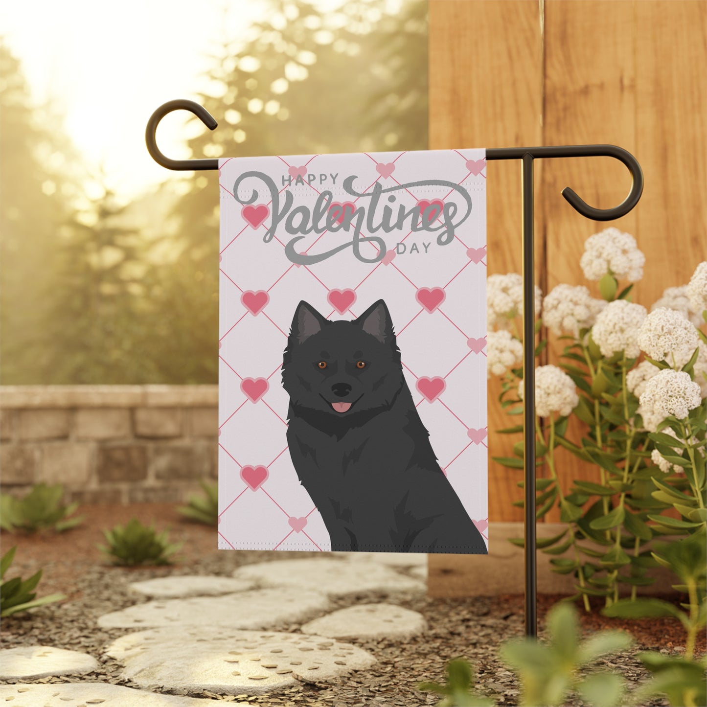 Nenets Herding Laika Dog Valentines Day Garden Flag