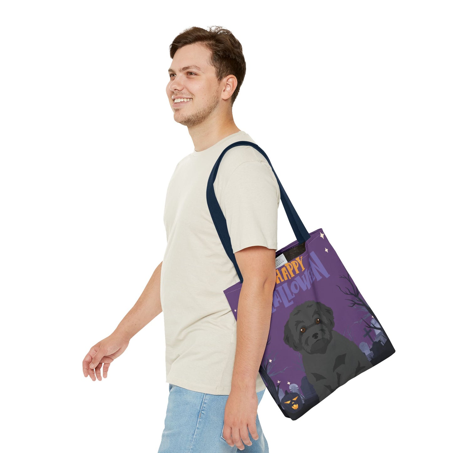 Toy Poodle Dog Happy Halloween Tote Bag 16x16
