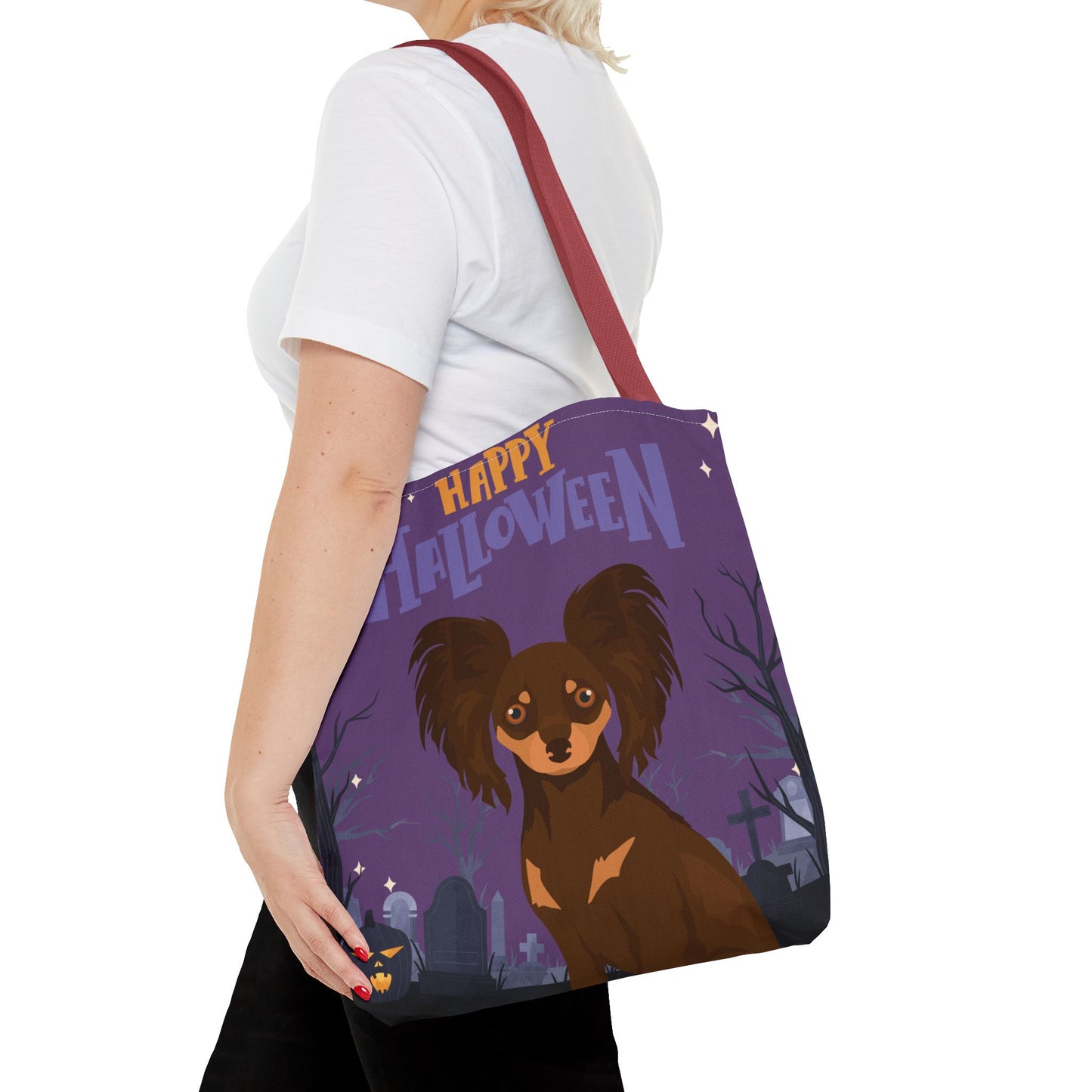 Russian Toy Terrier Dog Happy Halloween Tote Bag 16x16