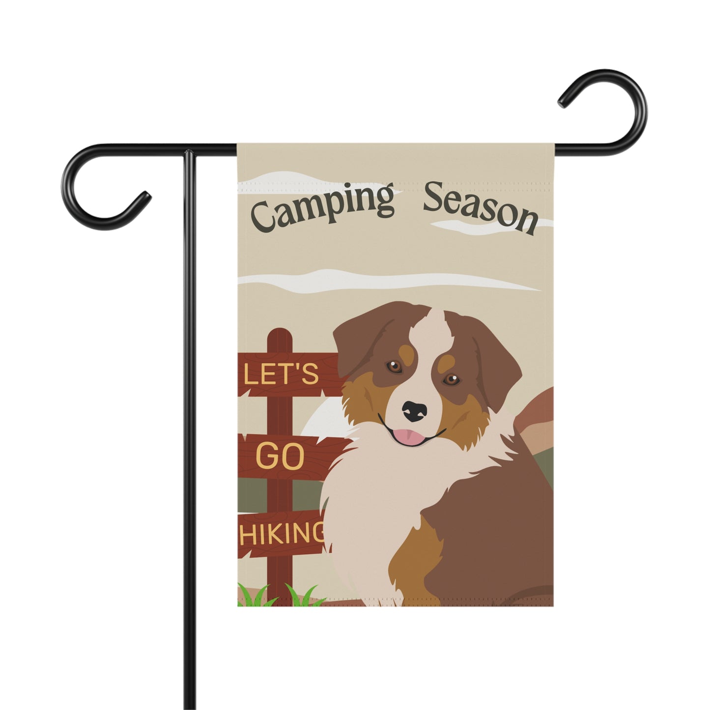 Miniature American Shepherd Dog Camping Garden Flag