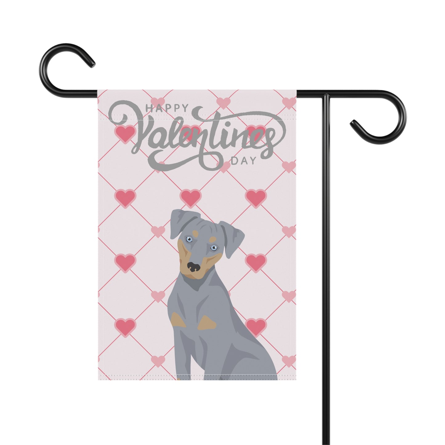 Blue Lacy Dog Valentines Day Garden Flag