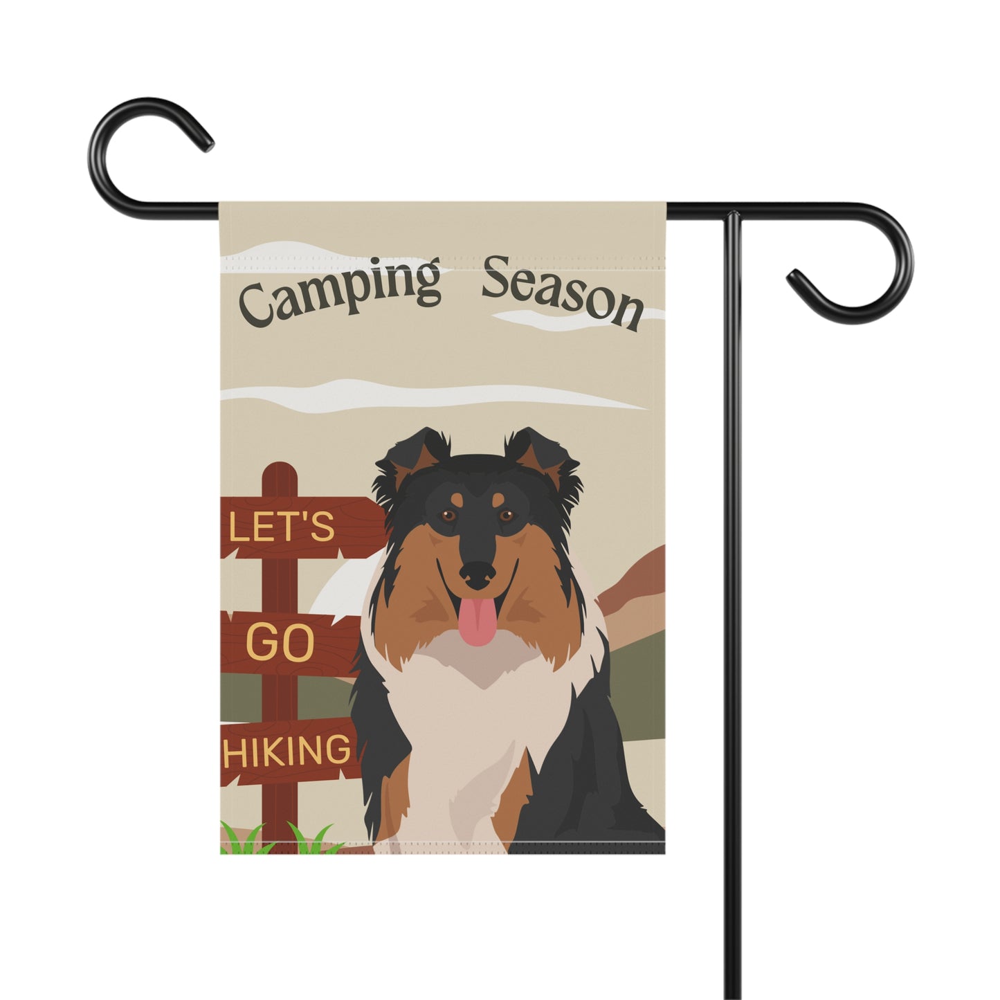 Collie Dog Camping Garden Flag