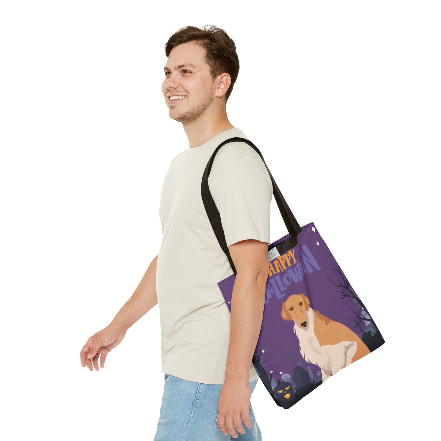 Borzoi Dog Happy Halloween Tote Bag 16x16
