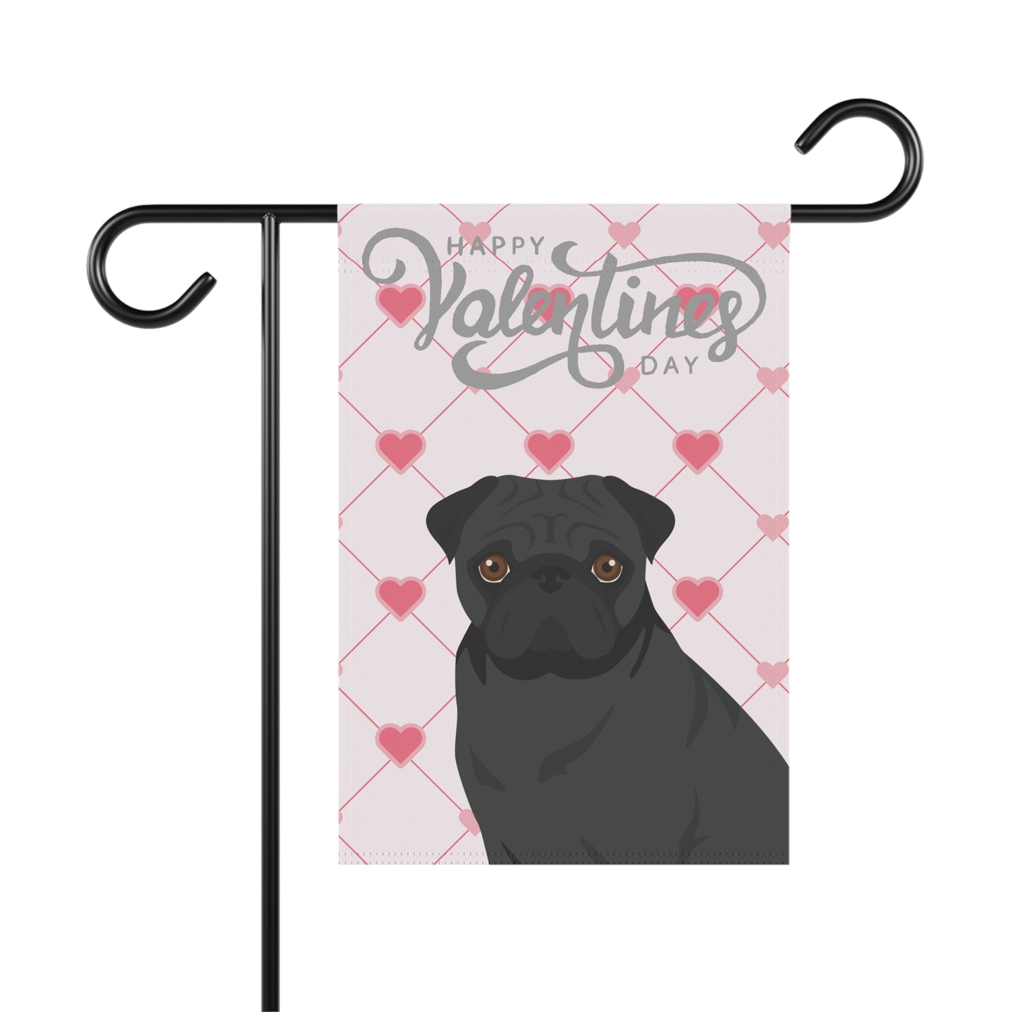 Pug Dog Valentines Day Garden Flag