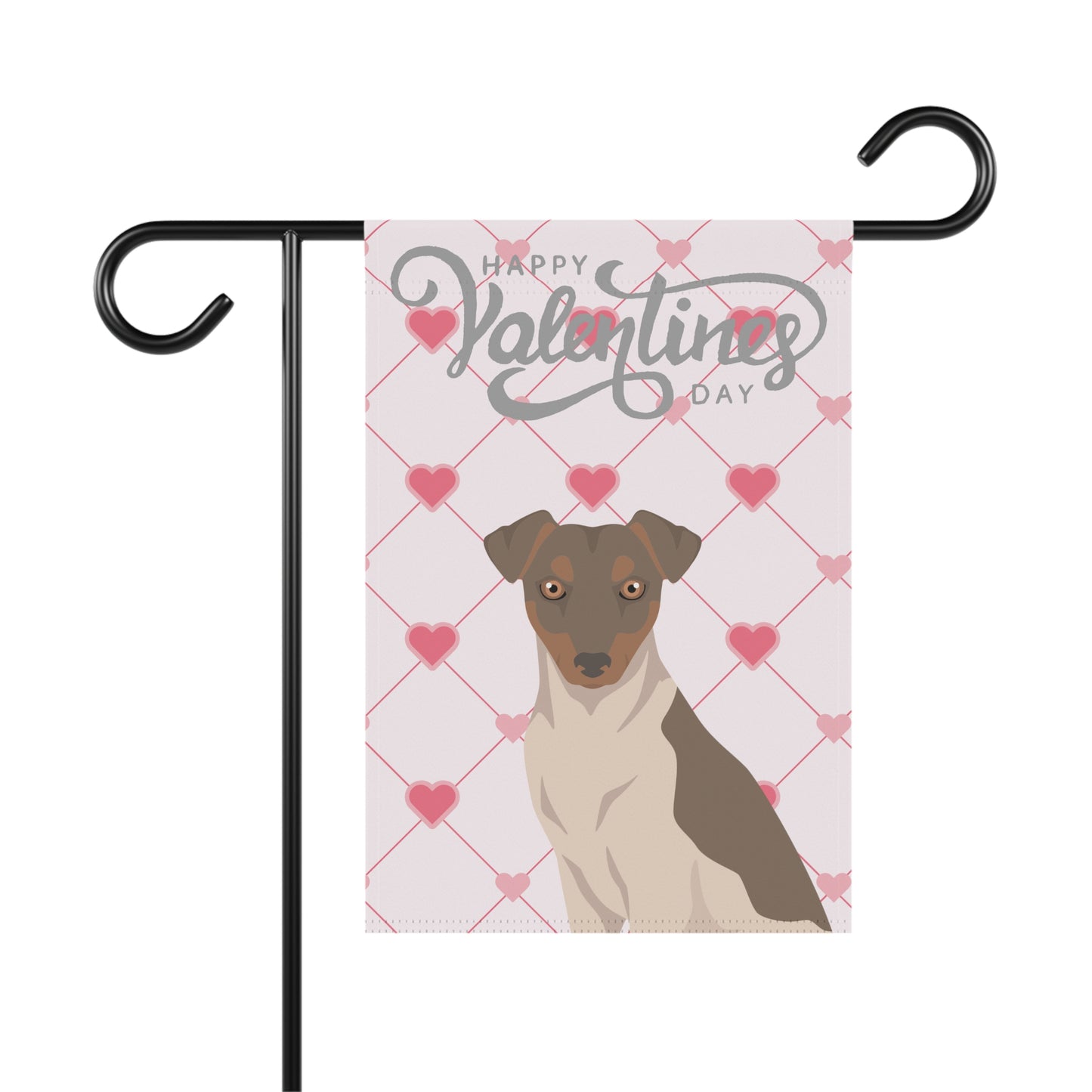 Brazilian Terrier Dog Valentines Day Garden Flag