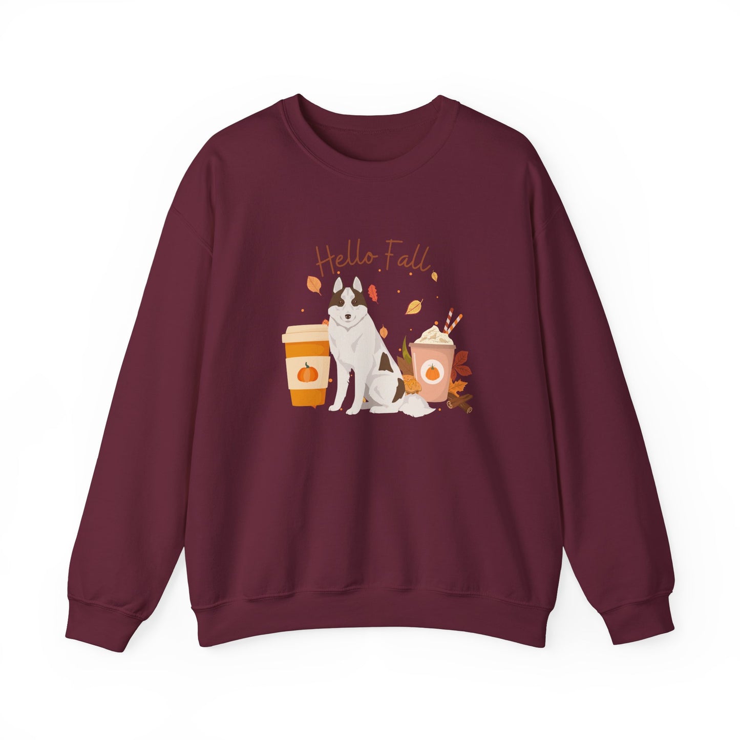 Siberian Husky Dog Fall Halloween Unisex Heavy Blend Crewneck Sweatshirt