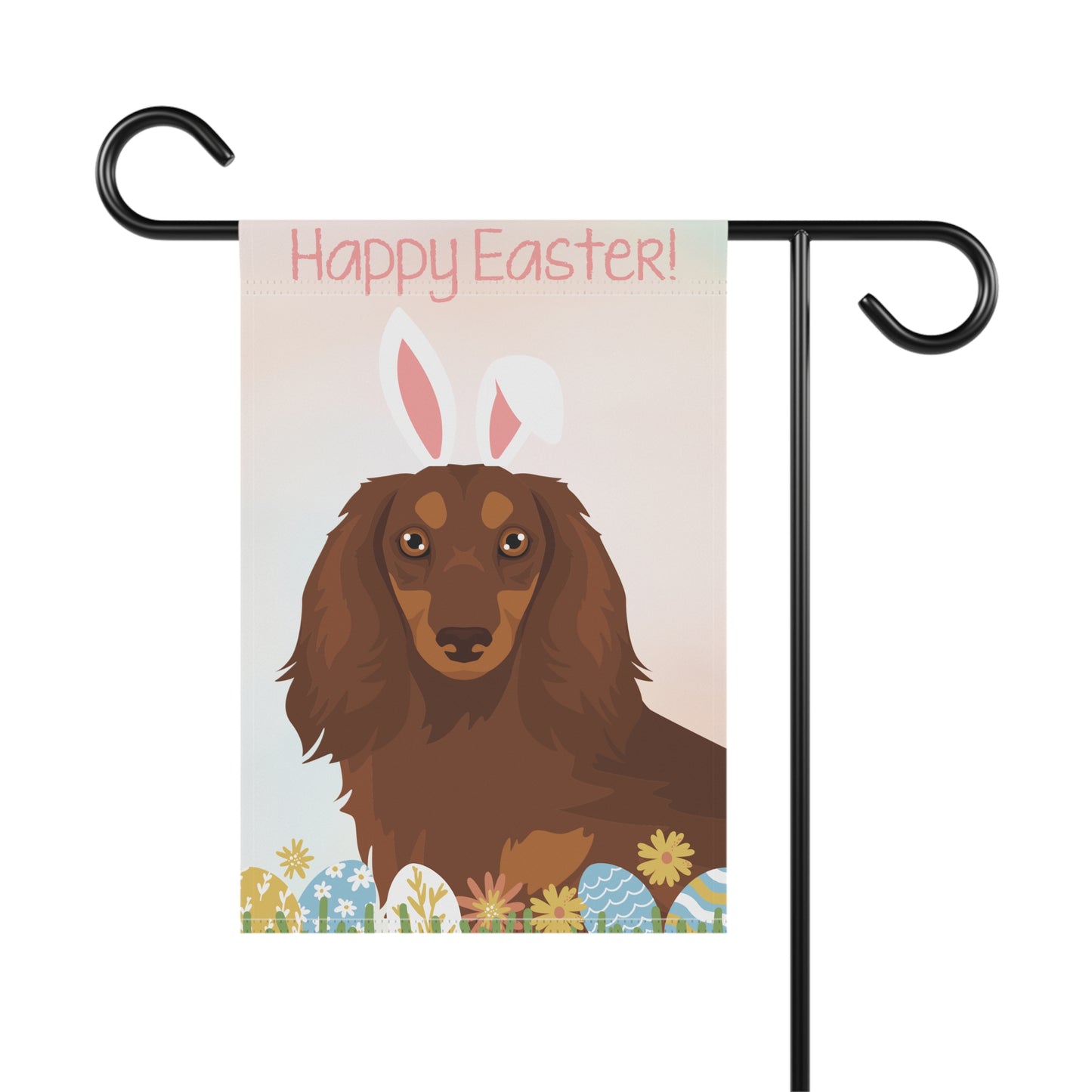 Dachshund Dog Happy Easter Garden Flag
