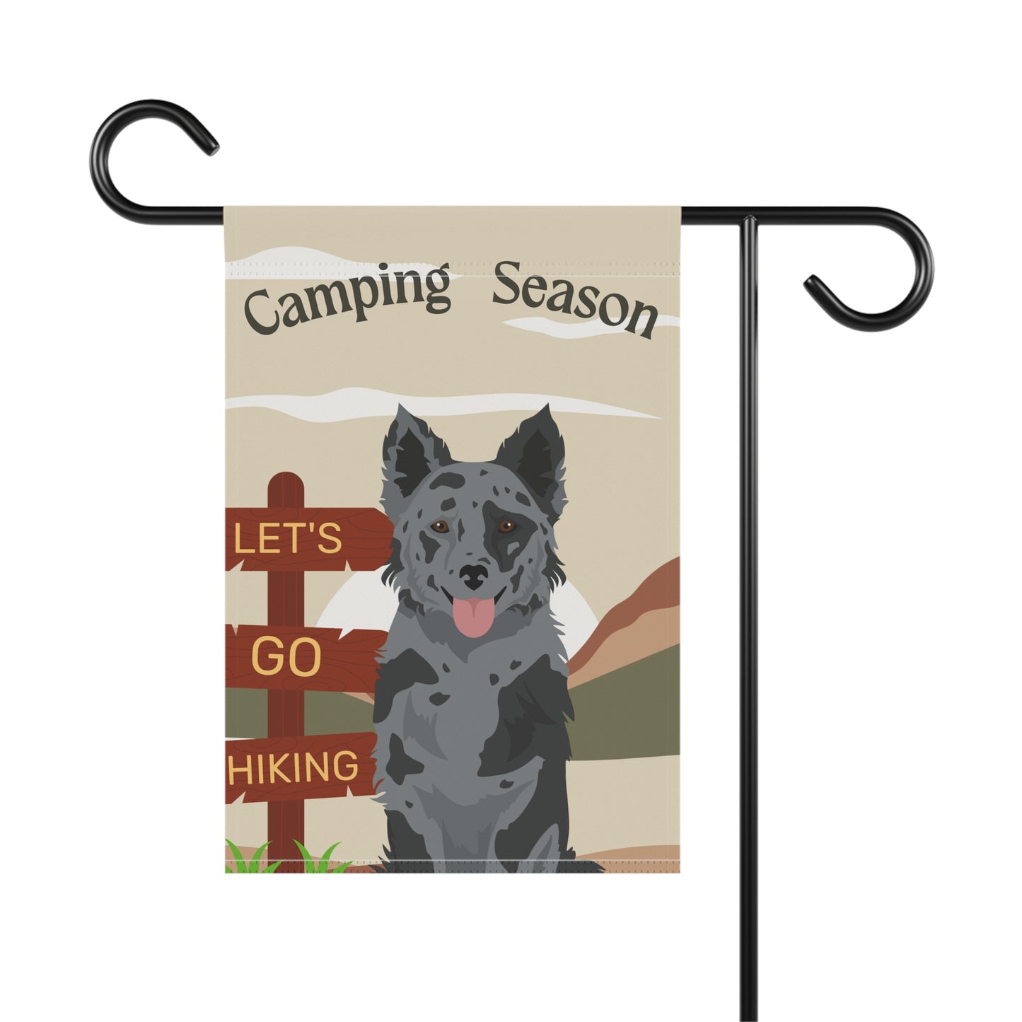 Mudi Dog Camping Garden Flag