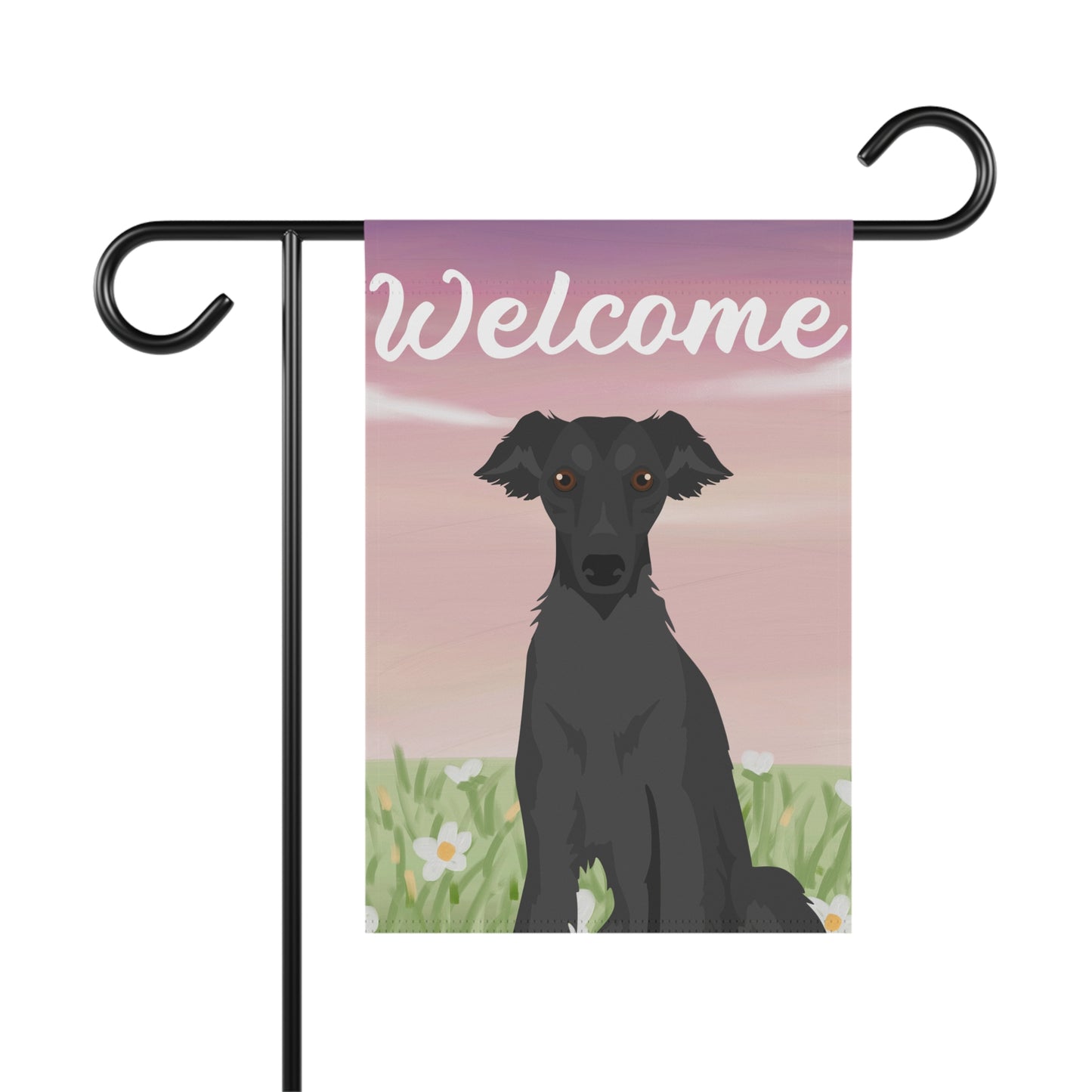 Silken Windhound Dog Welcome Garden Flag