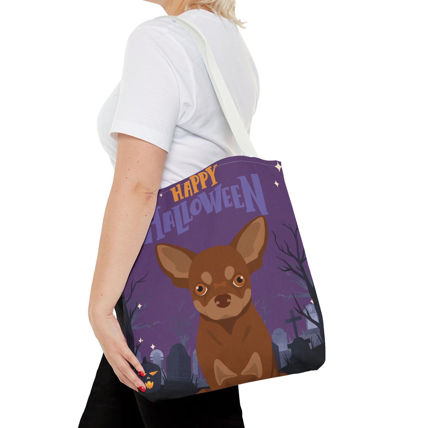 Chihuahua Dog Happy Halloween Tote Bag 16x16
