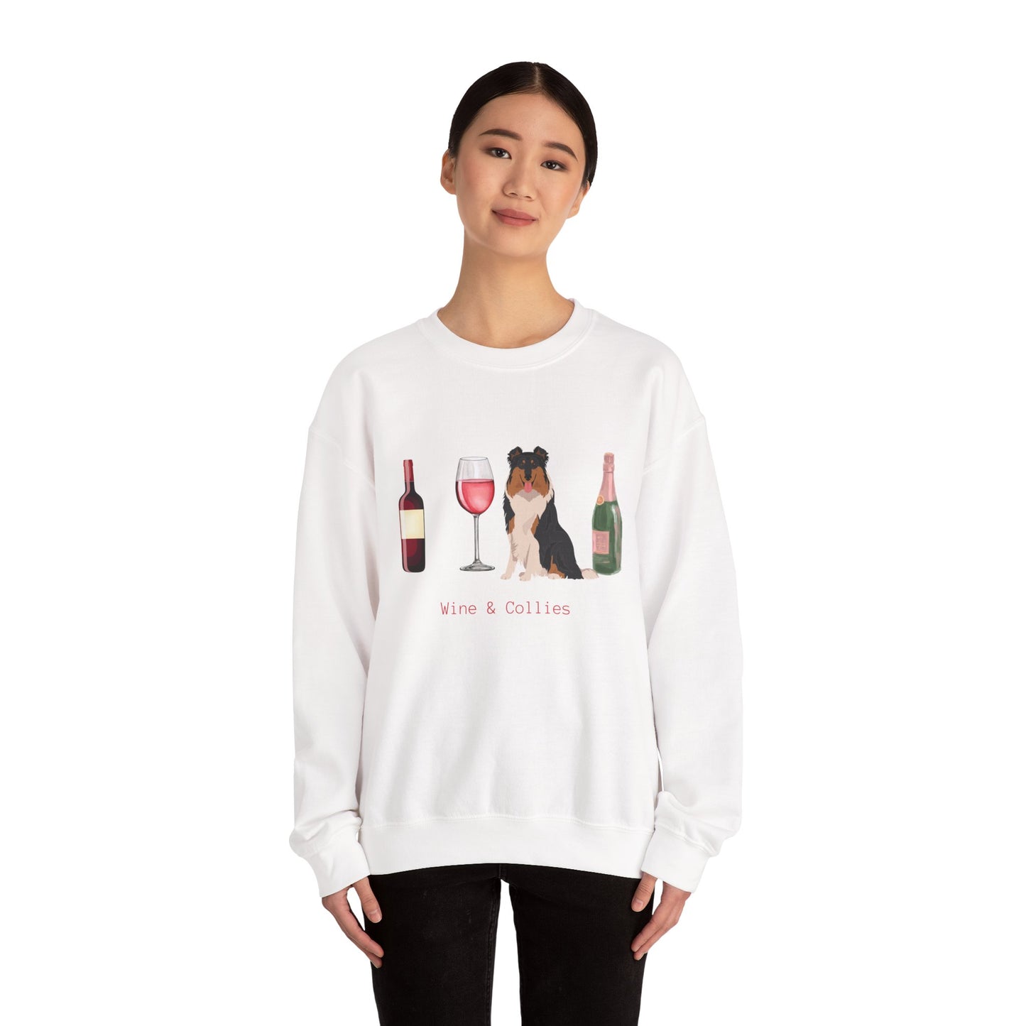 Copy of Collie Dog Wine Unisex Heavy Blend Crewneck Sweatshirt