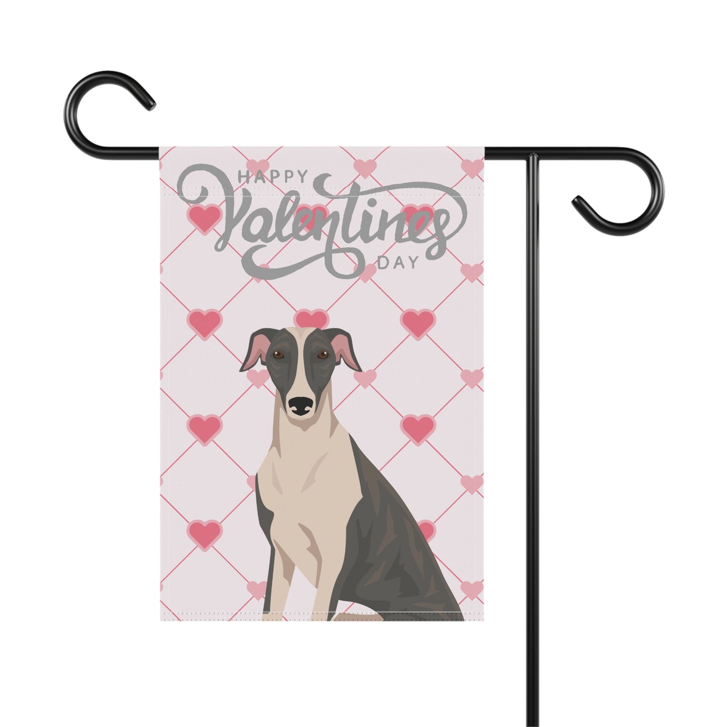 Greyhound Dog Valentines Day Garden Flag