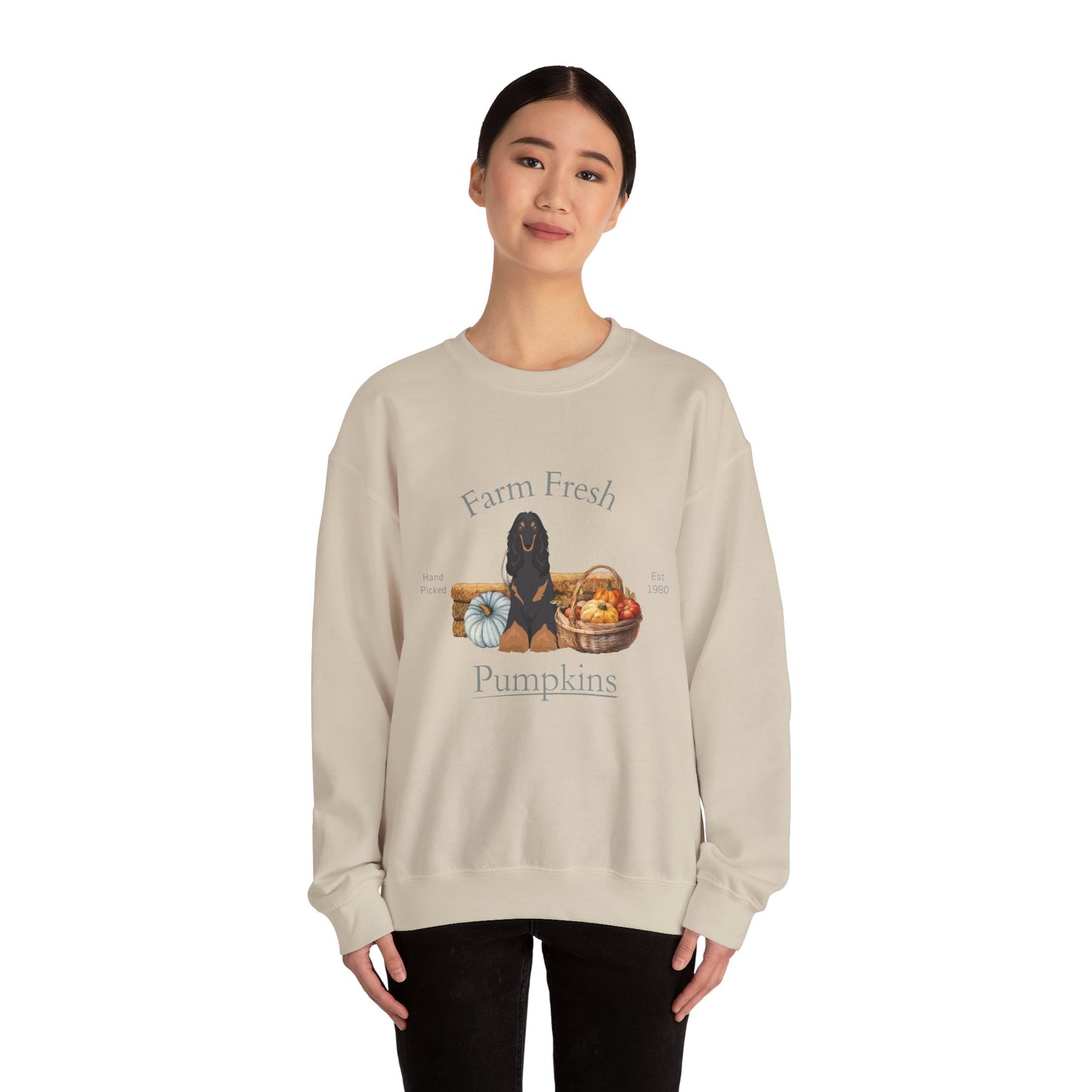 Afghan Hound Dog Fall Farm Fresh Unisex Heavy Blend Crewneck Sweatshirt