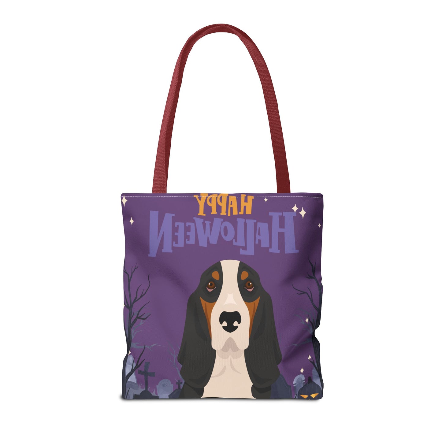 Basset Hound Dog Happy Halloween Tote Bag 16x16