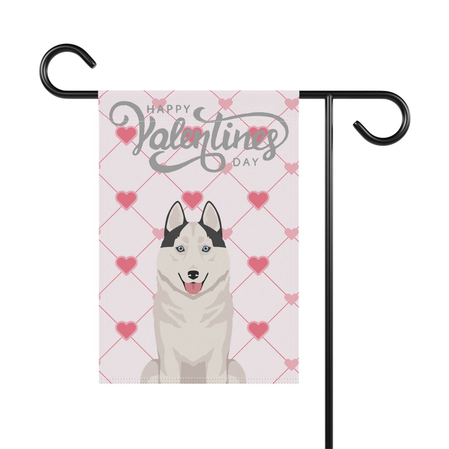 Siberian Husky Dog Valentines Day Garden Flag