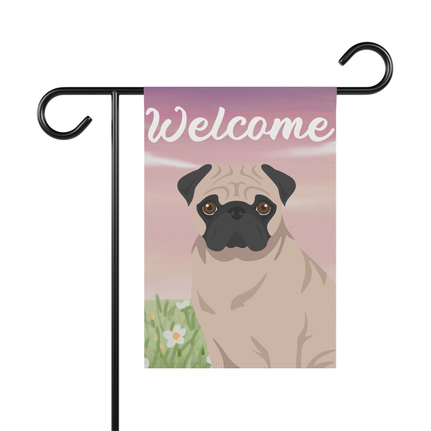 Pug Dog Welcome Garden Flag