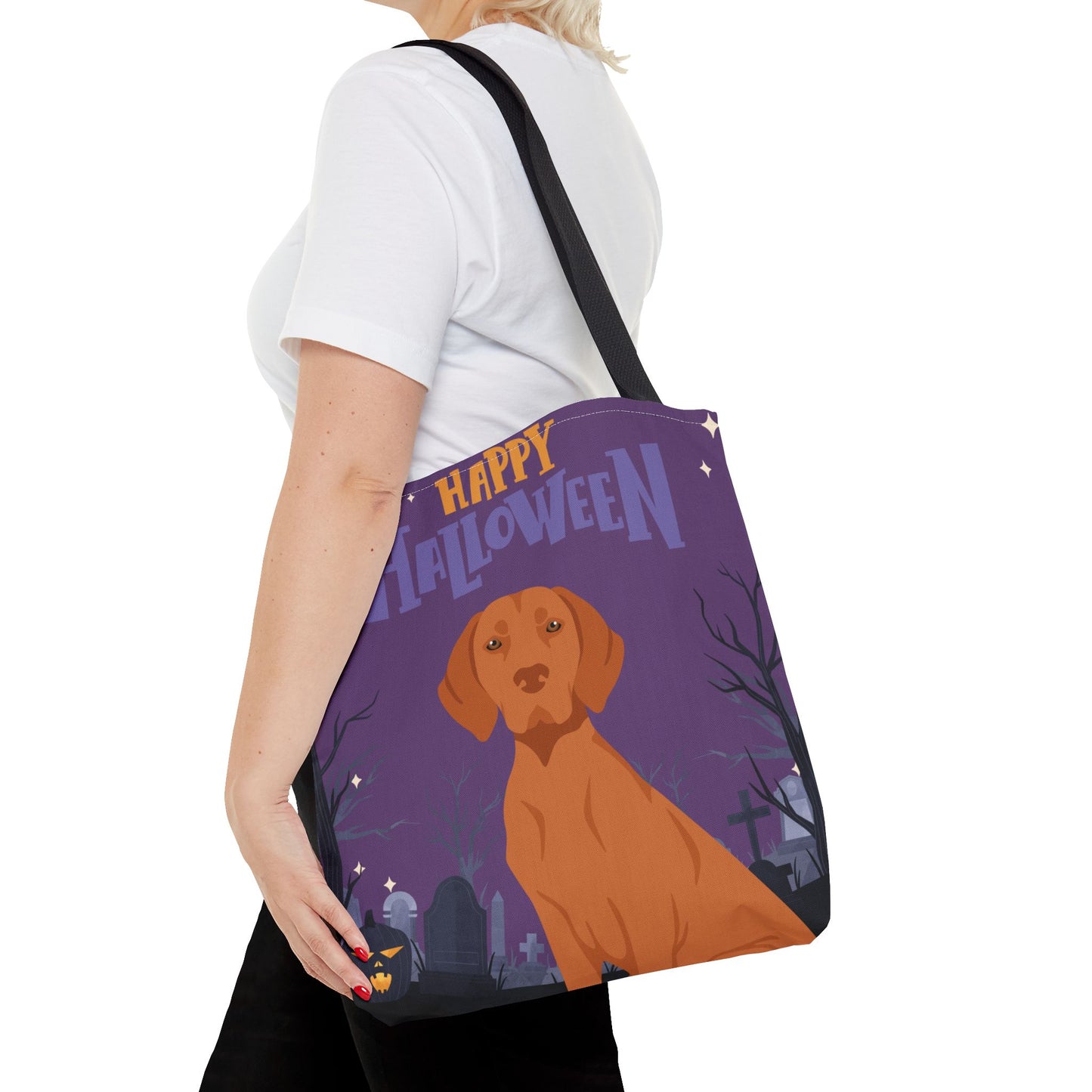 Vizsla Dog Happy Halloween Tote Bag 16x16
