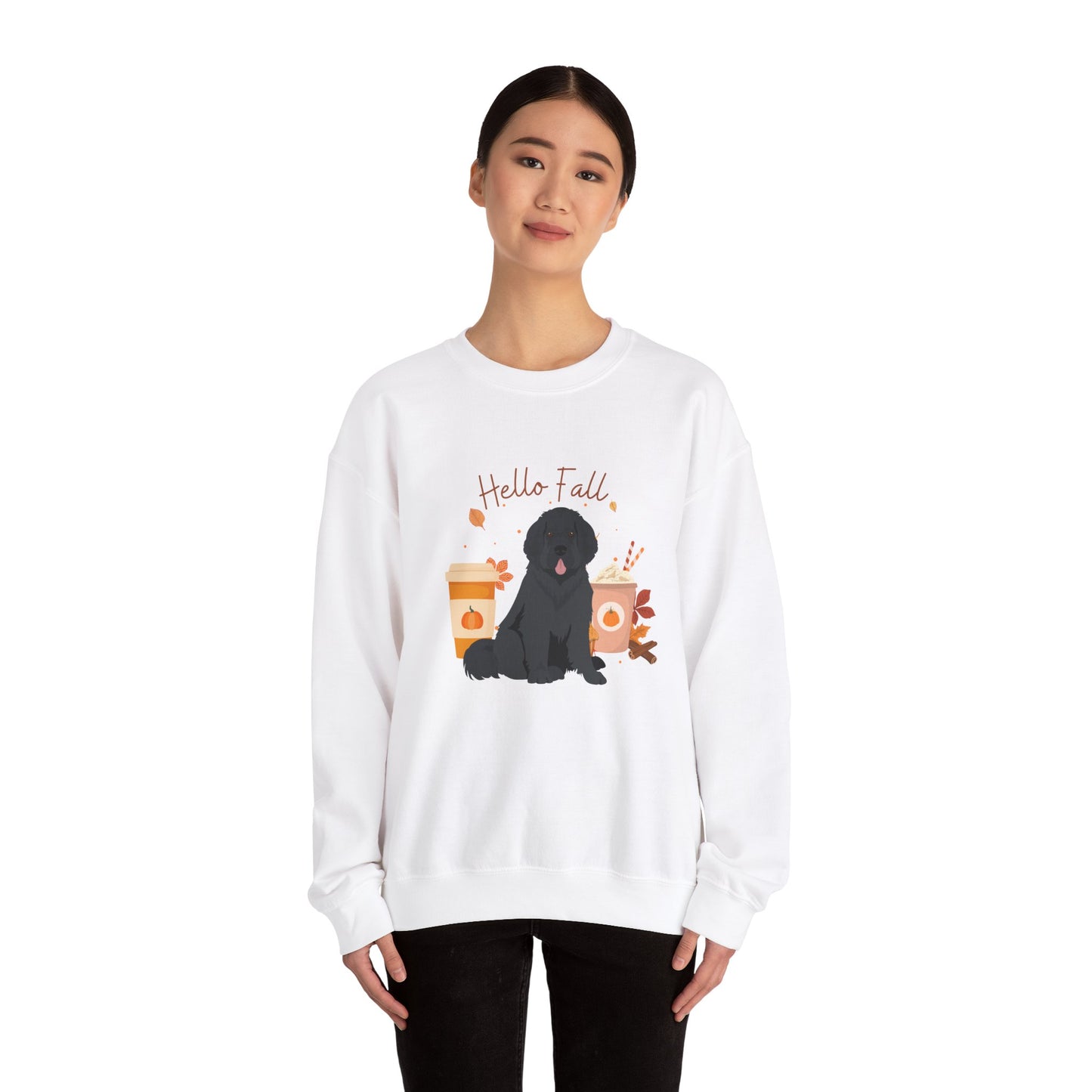 Newfoundland Dog Fall Halloween Unisex Heavy Blend Crewneck Sweatshirt