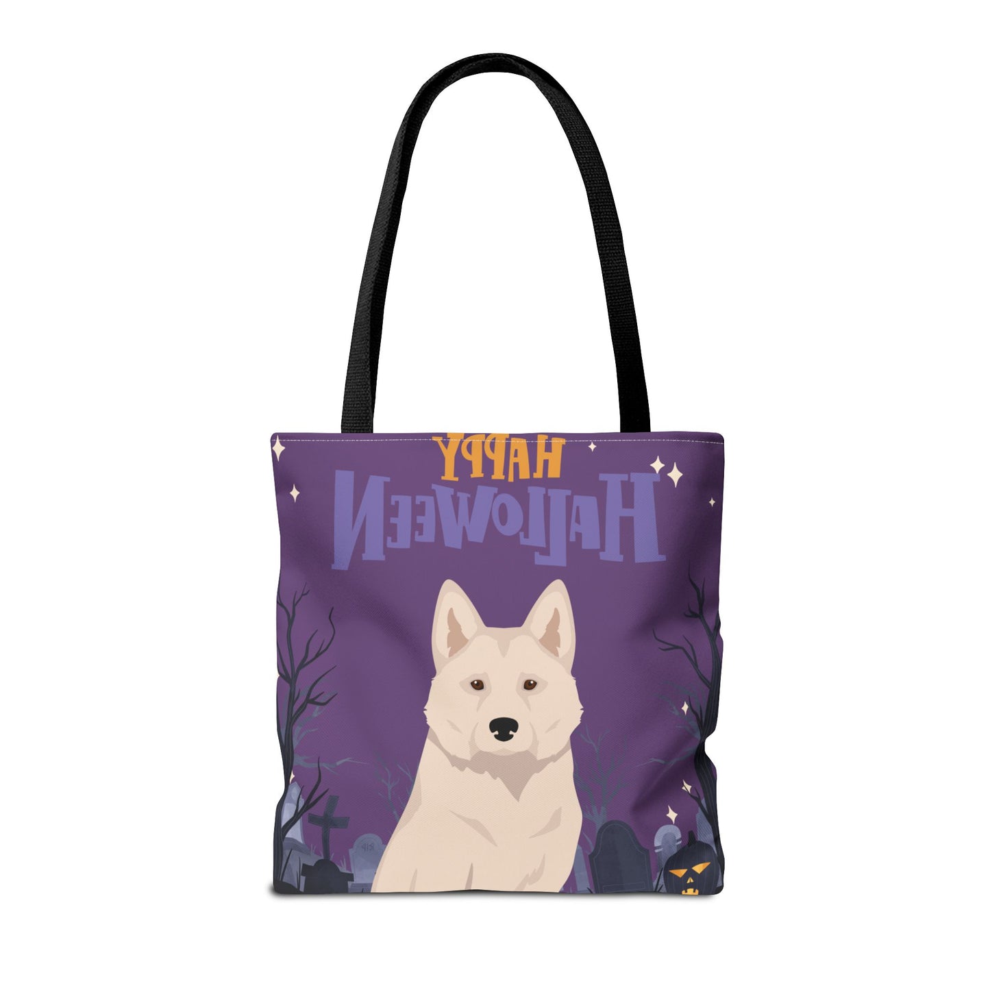 Alaskan Husky Dog Happy Halloween Tote Bag 16x16