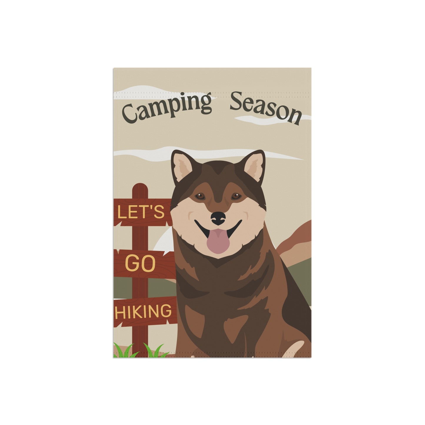 Shiba Inu Dog Camping Garden Flag