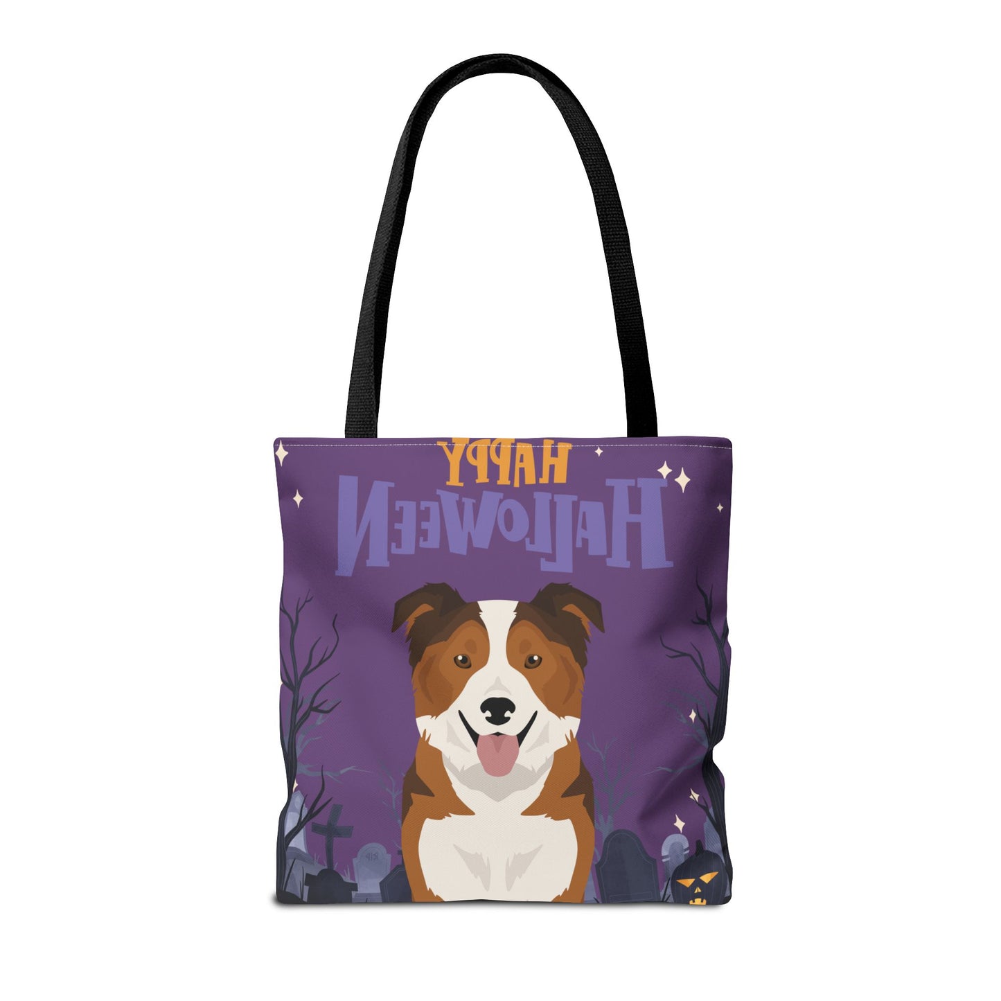 Border Collie Dog Happy Halloween Tote Bag 16x16