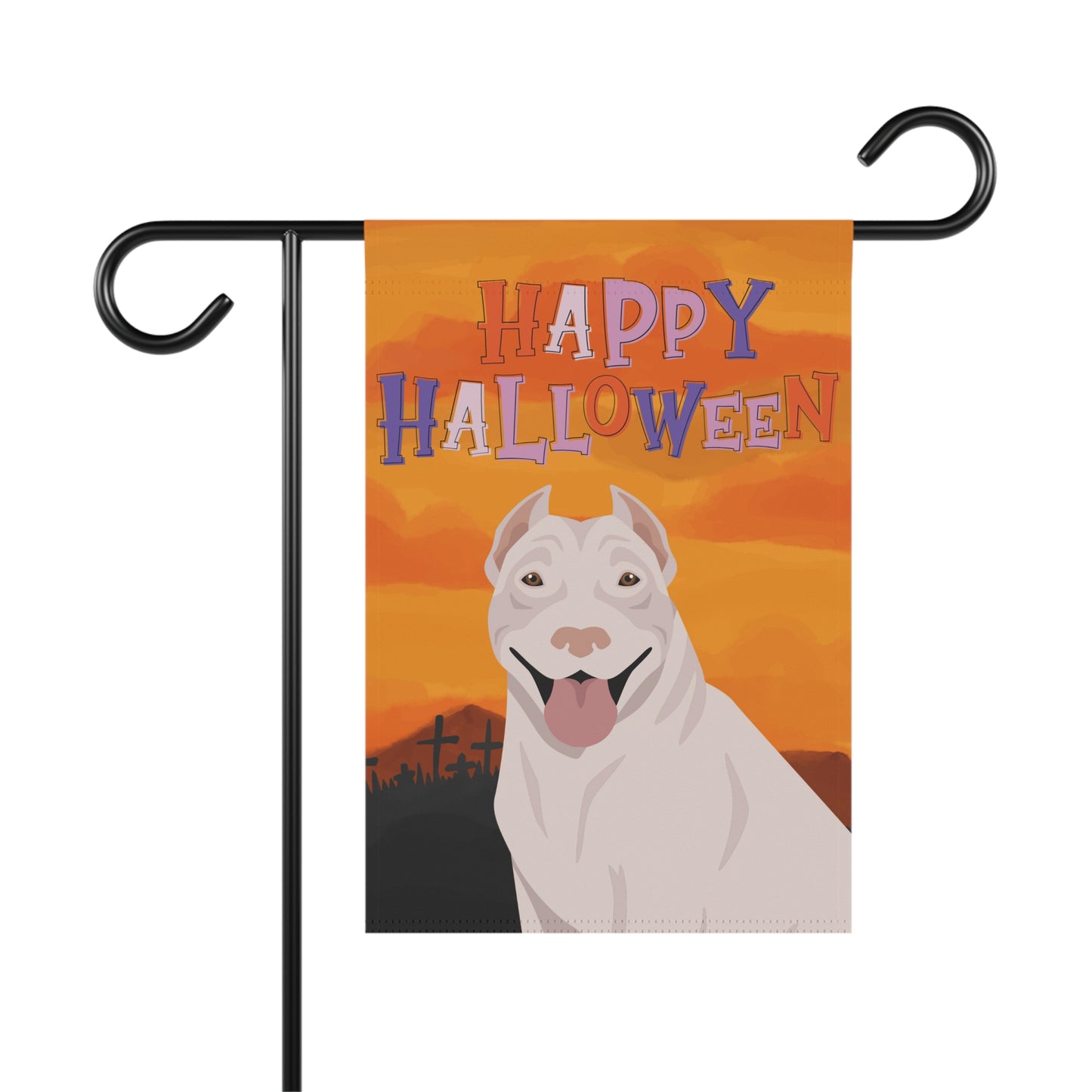 Pit Bull Dog Halloween Garden Flag