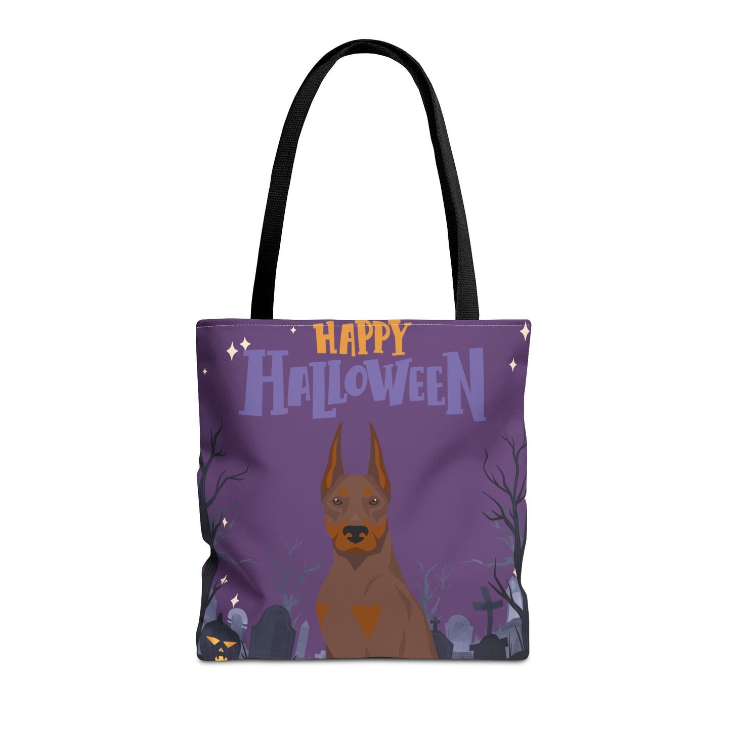 Doberman Pinscher Dog Happy Halloween Tote Bag 16x16