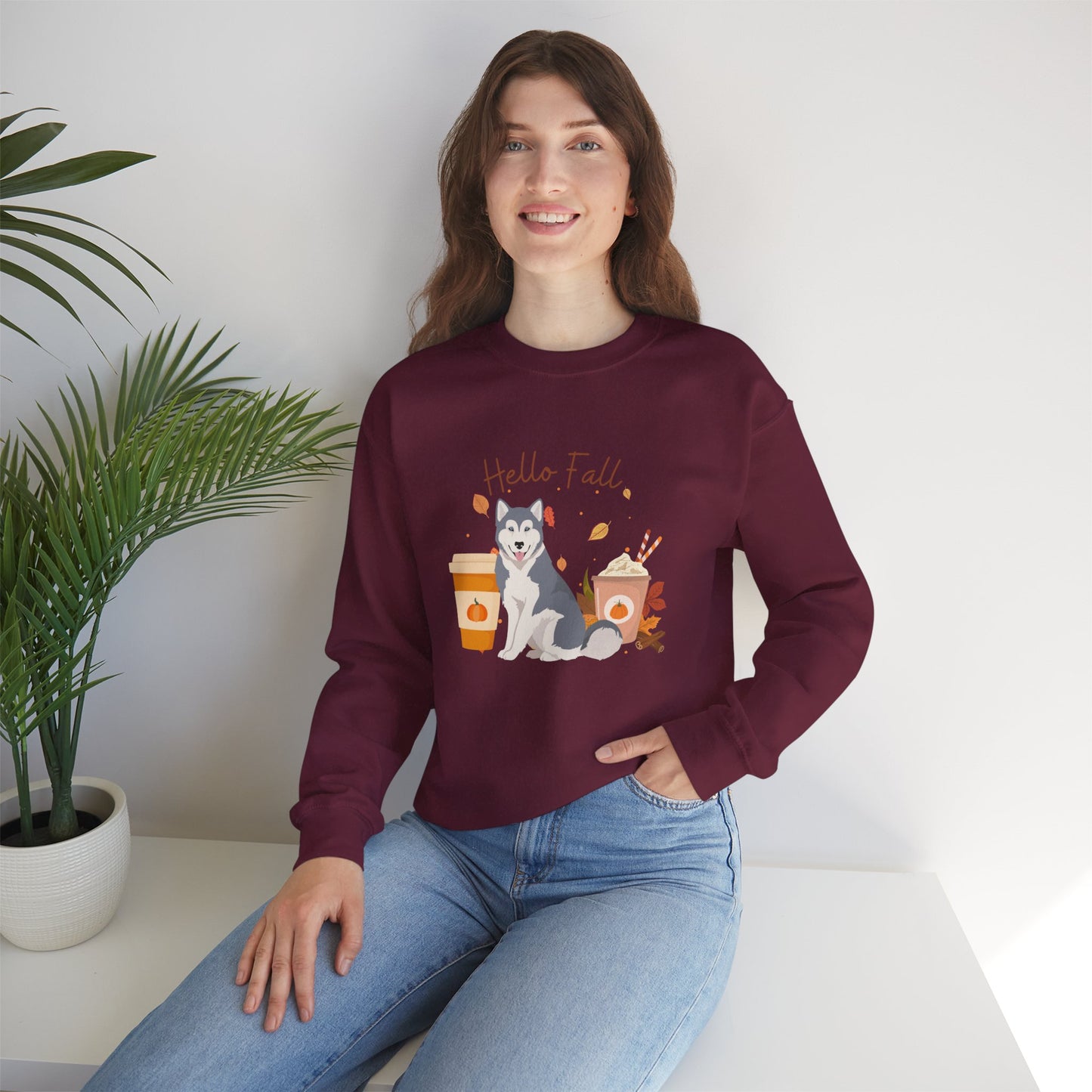Copy of Copy of Copy of Canadian Inuit Dog Fall Halloween Unisex Heavy Blend Crewneck Sweatshirt