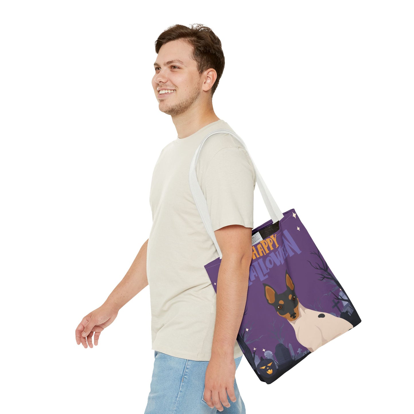 Toy Fox Terrier Dog Happy Halloween Tote Bag 16x16