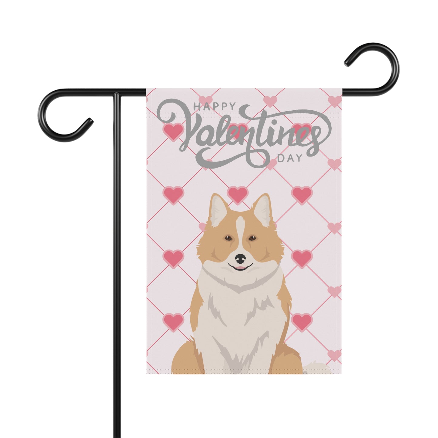 Icelandic Sheepdog Dog Valentines Day Garden Flag