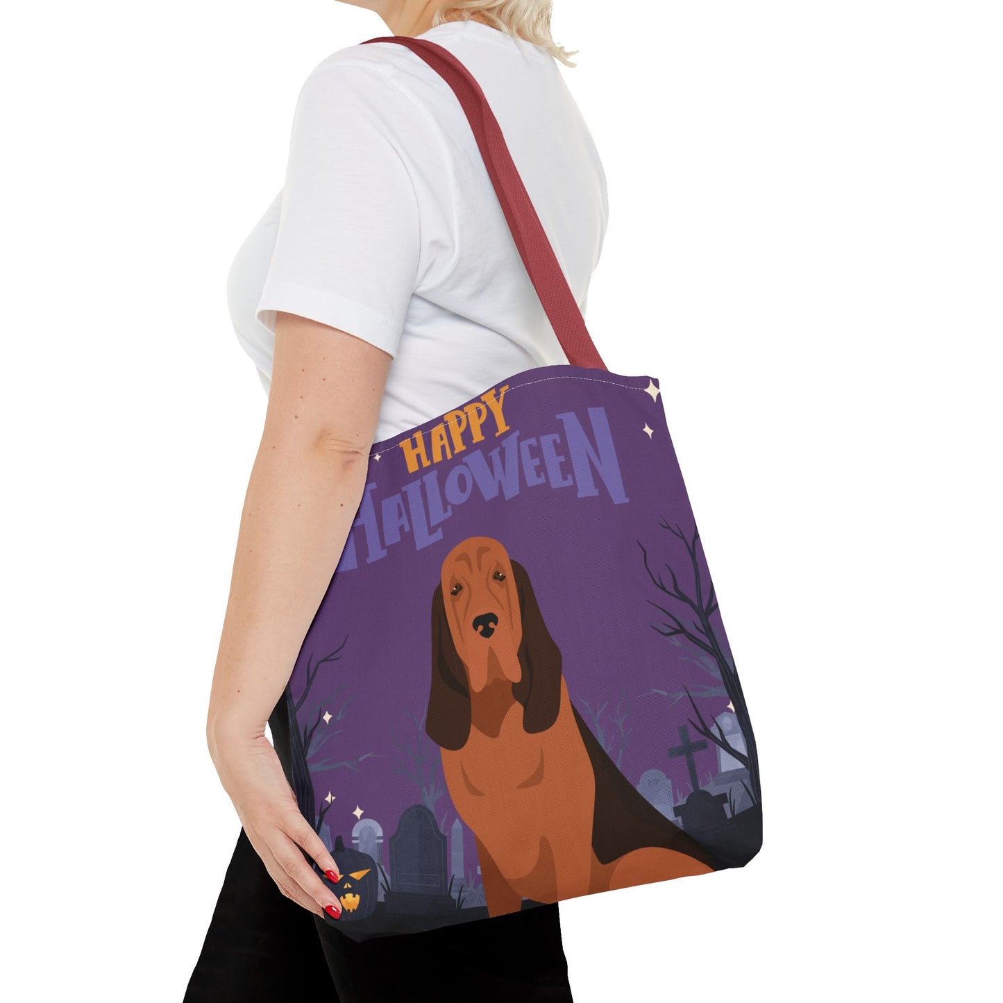 Bloodhound Dog Happy Halloween Tote Bag 16x16
