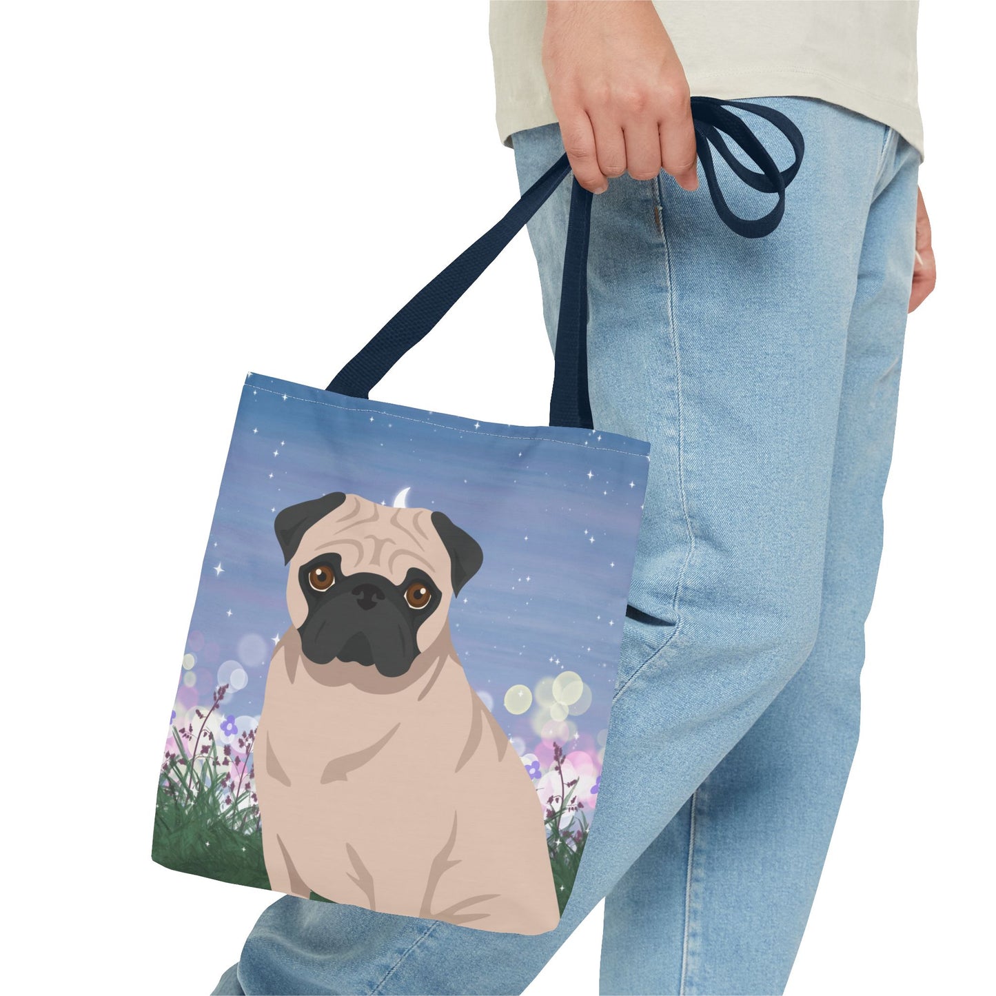 Pug Dog Tote Bag 13x13