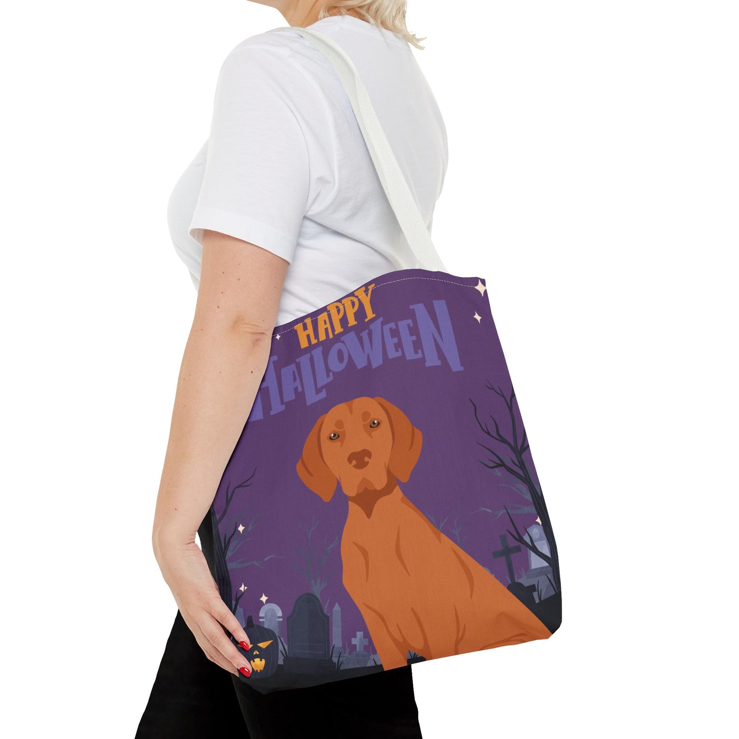 Vizsla Dog Happy Halloween Tote Bag 16x16
