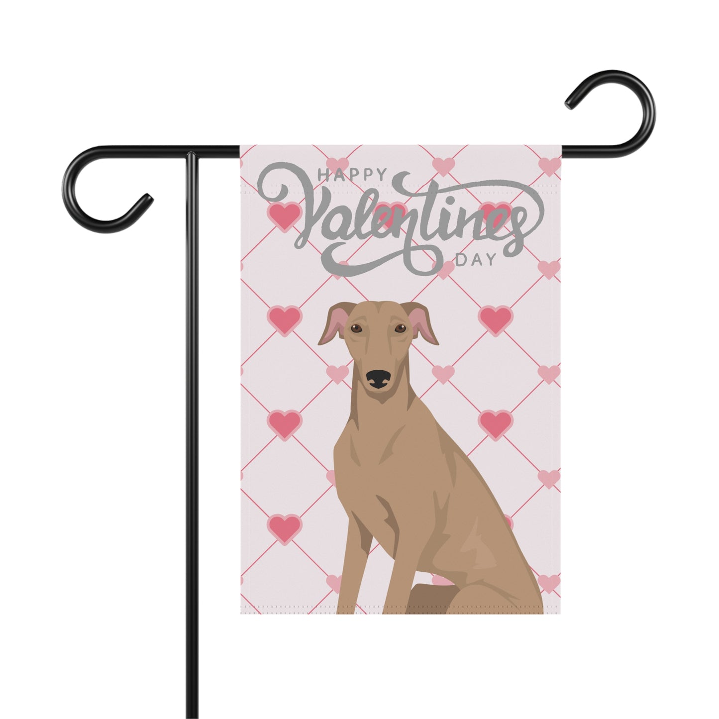Greyhound Dog Valentines Day Garden Flag