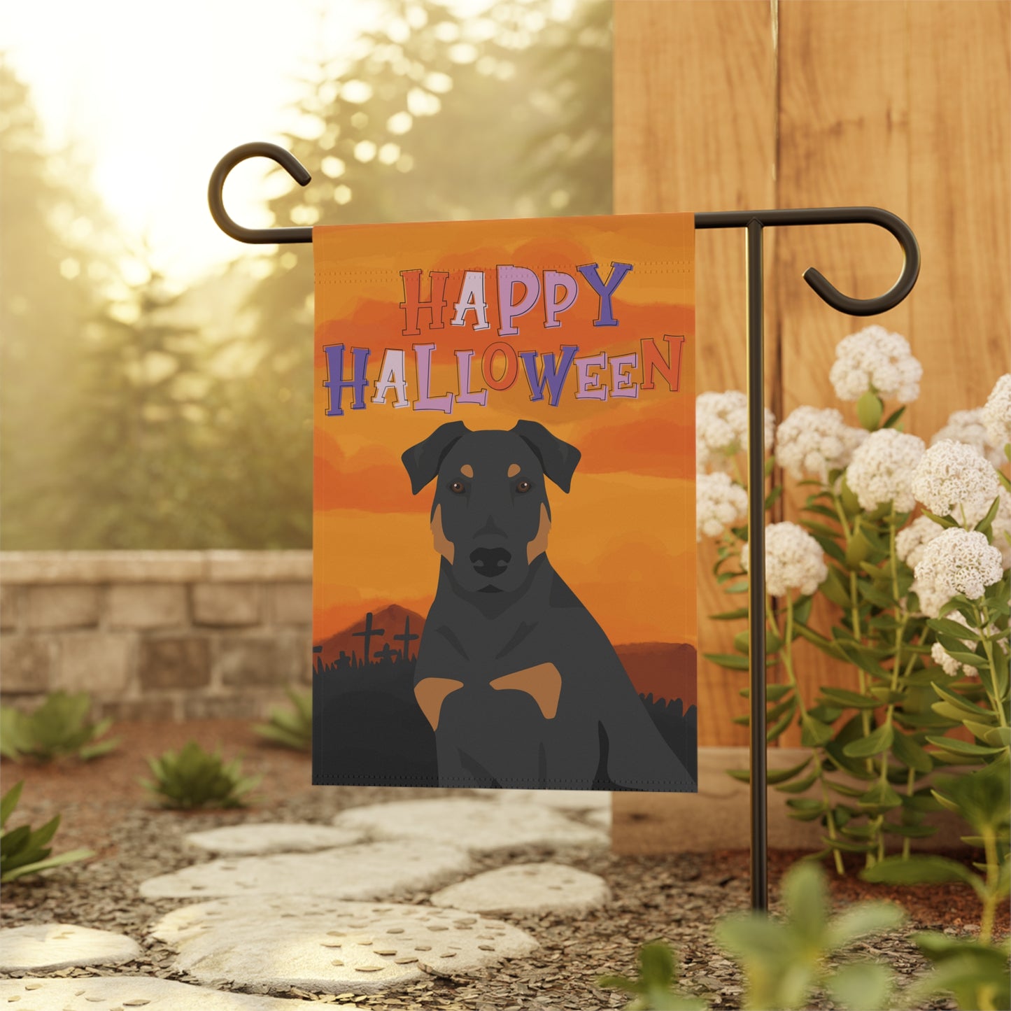 Beauceron Dog Halloween Garden Flag