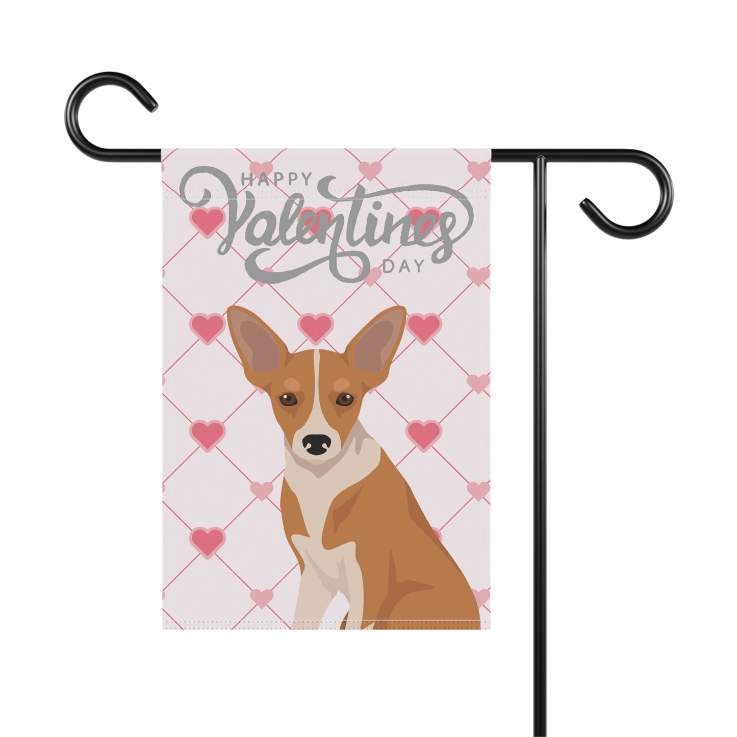 Portuguese Podengo Dog Valentines Day Garden Flag