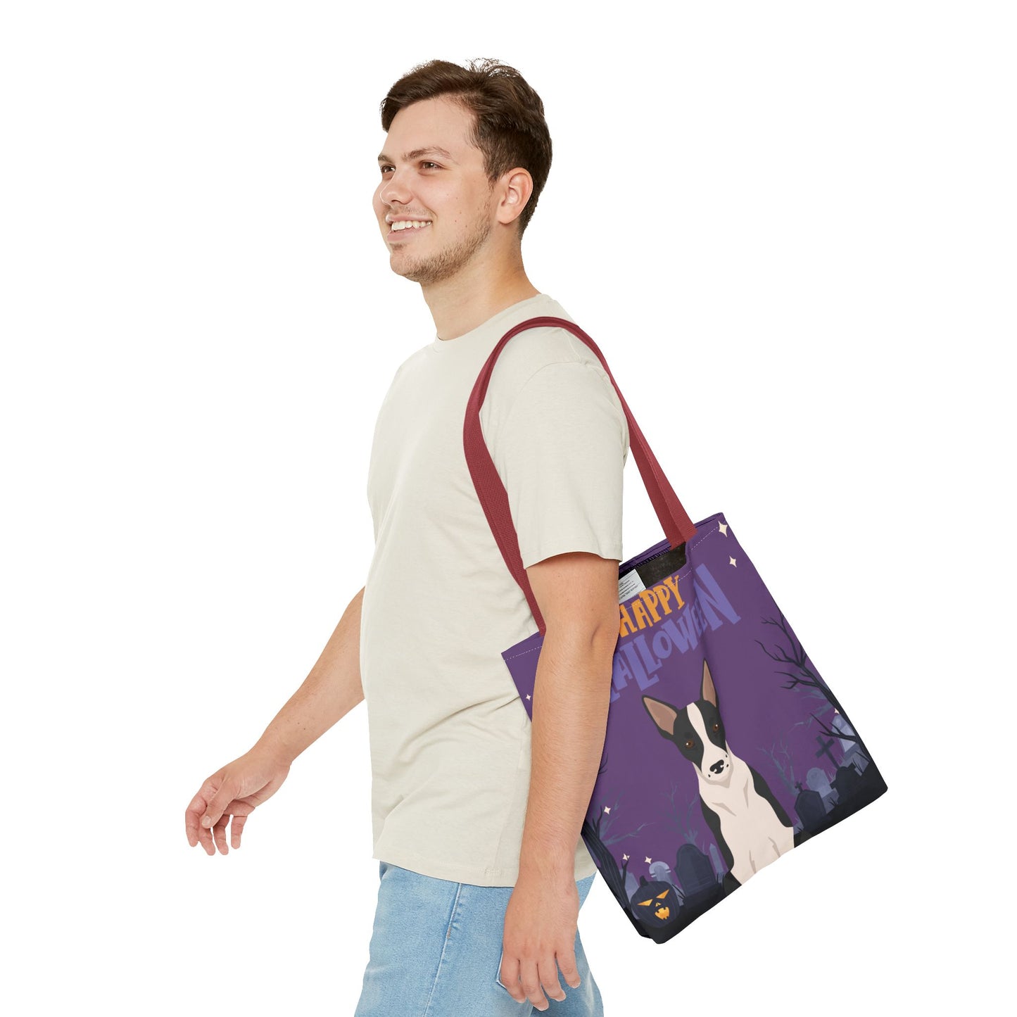 Border Collie Dog Happy Halloween Tote Bag 16x16