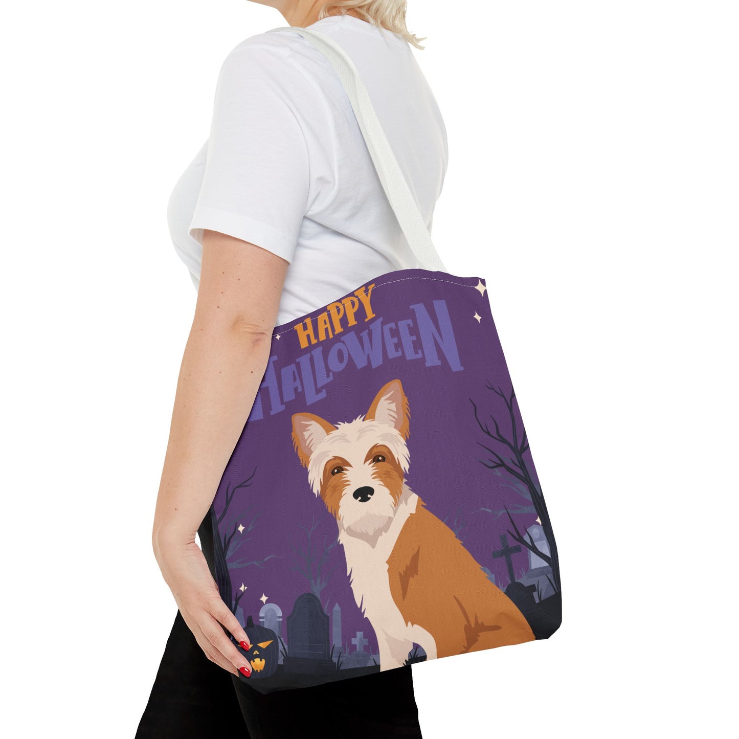Portuguese Podengo Dog Happy Halloween Tote Bag 16x16