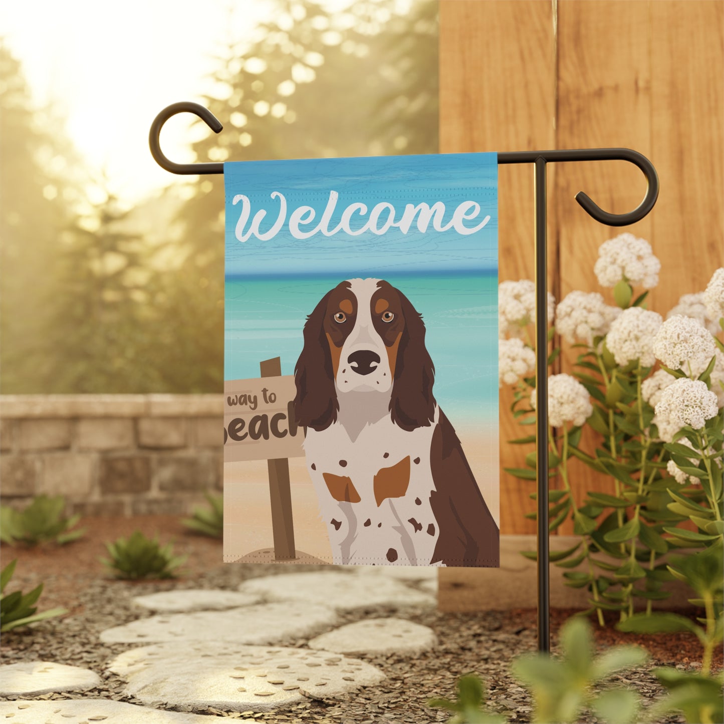 Russian Spaniel Dog Garden Flag